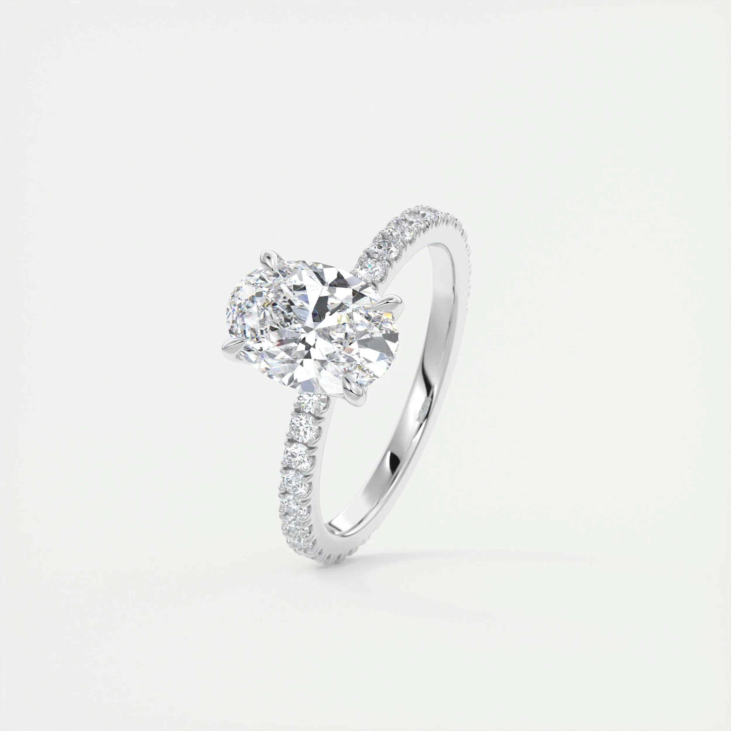 1.5 CT Oval Solitaire CVD F/VS1 Diamond Engagement Ring 4