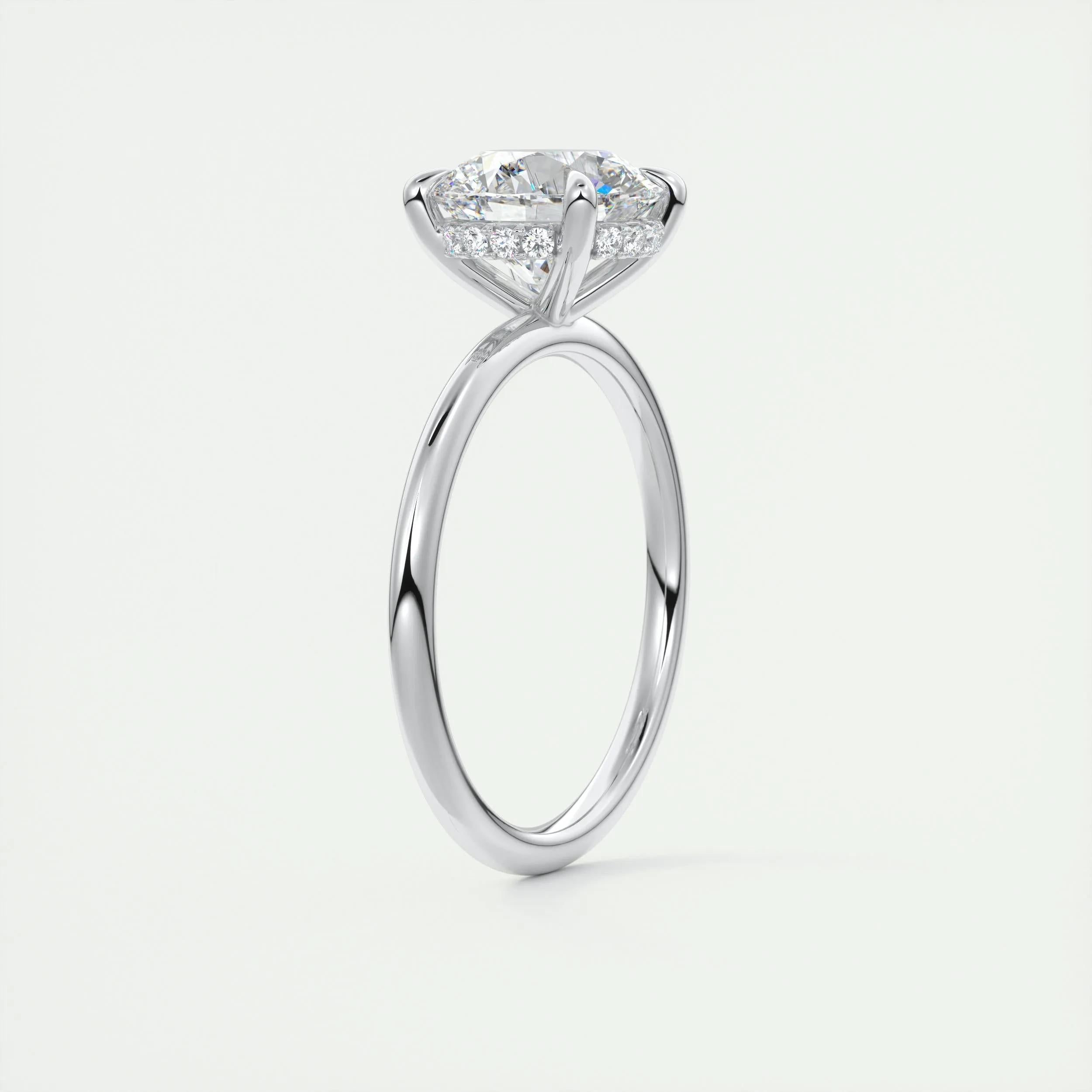 2.0 CT Round Solitaire Hidden Halo Moissanite Engagement Ring 6