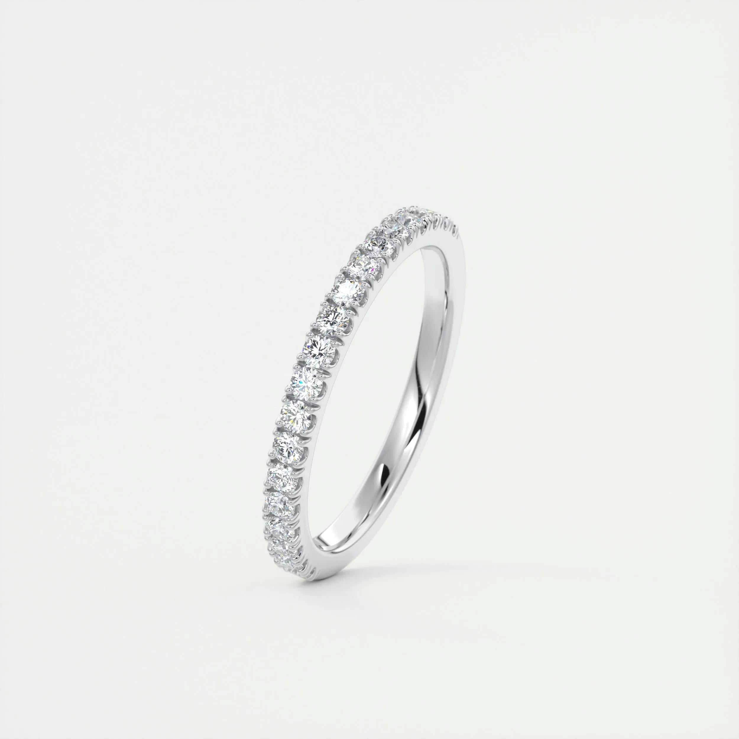 0.38 CT Round Half Eternity CVD EF/VVS Diamond Wedding Band 3