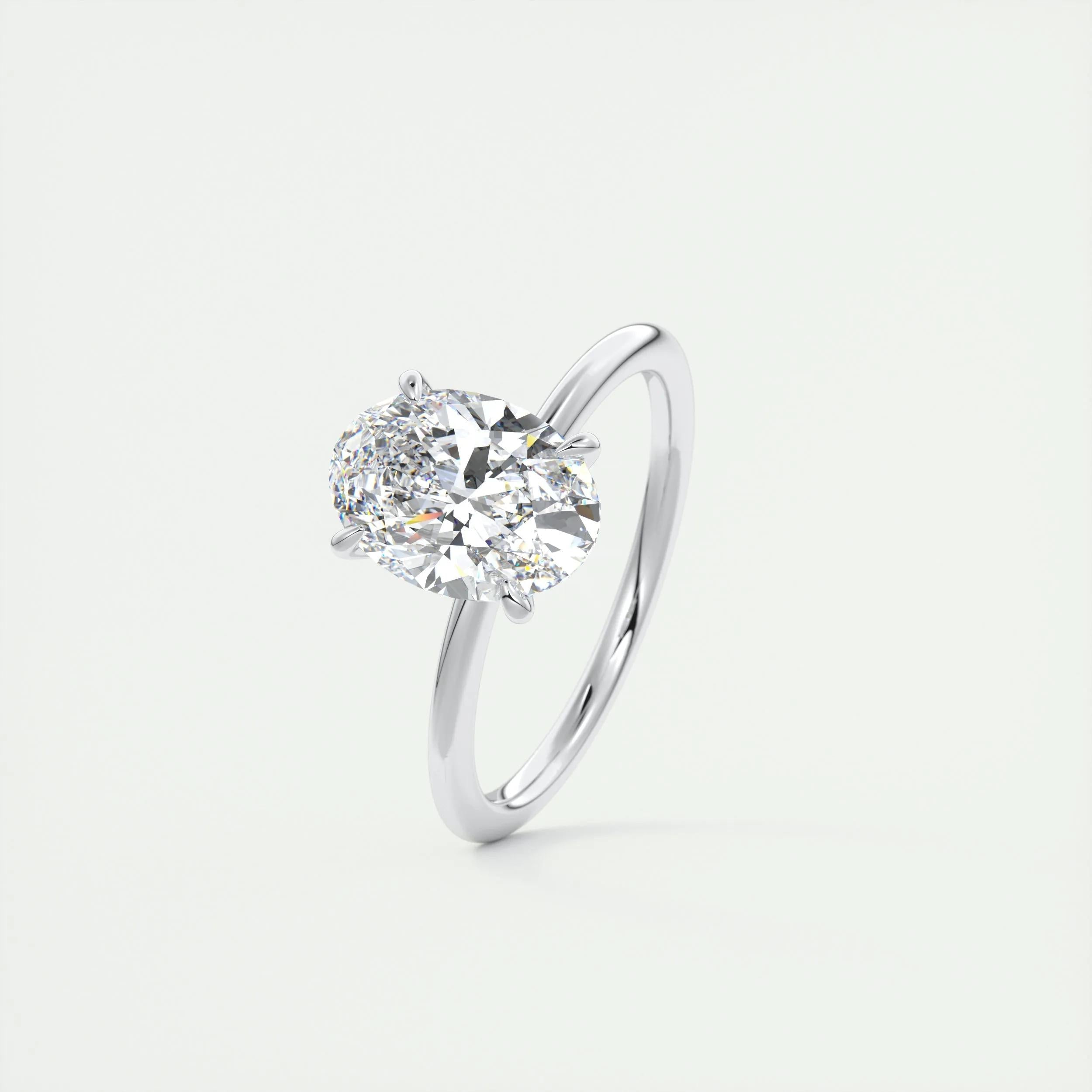 1.91 CT Oval Cut Solitaire Moissanite Engagement Ring 5