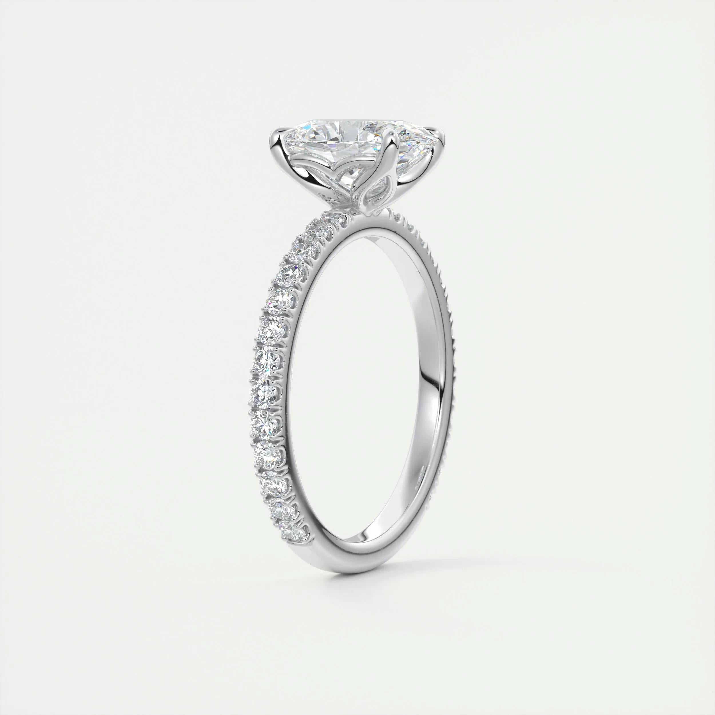 1.91 CT Oval Cut Solitaire Pave Moissanite Engagement Ring 6