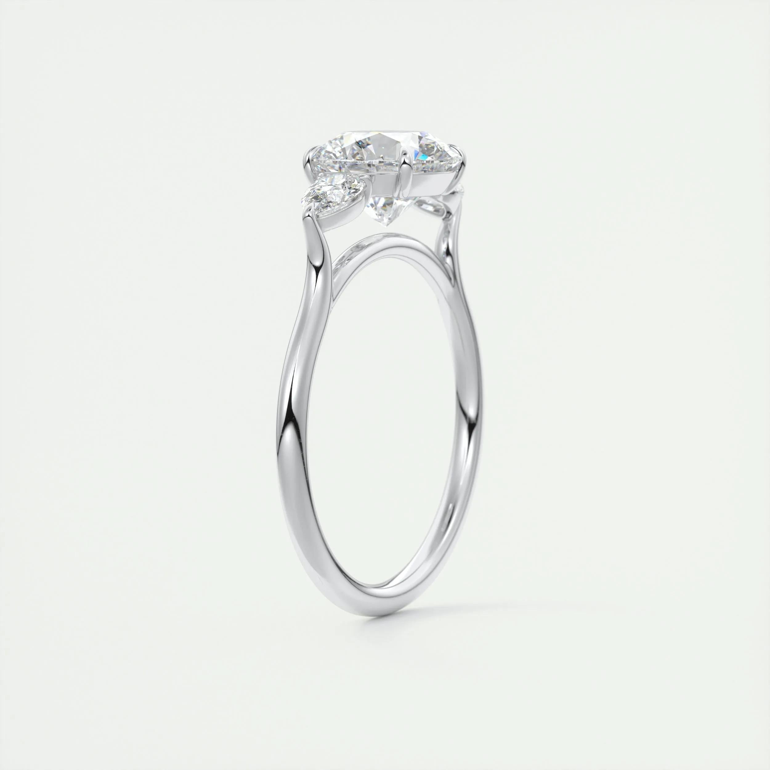 2.0 CT Round Cut Three Stone Moissanite Engagement Ring 7