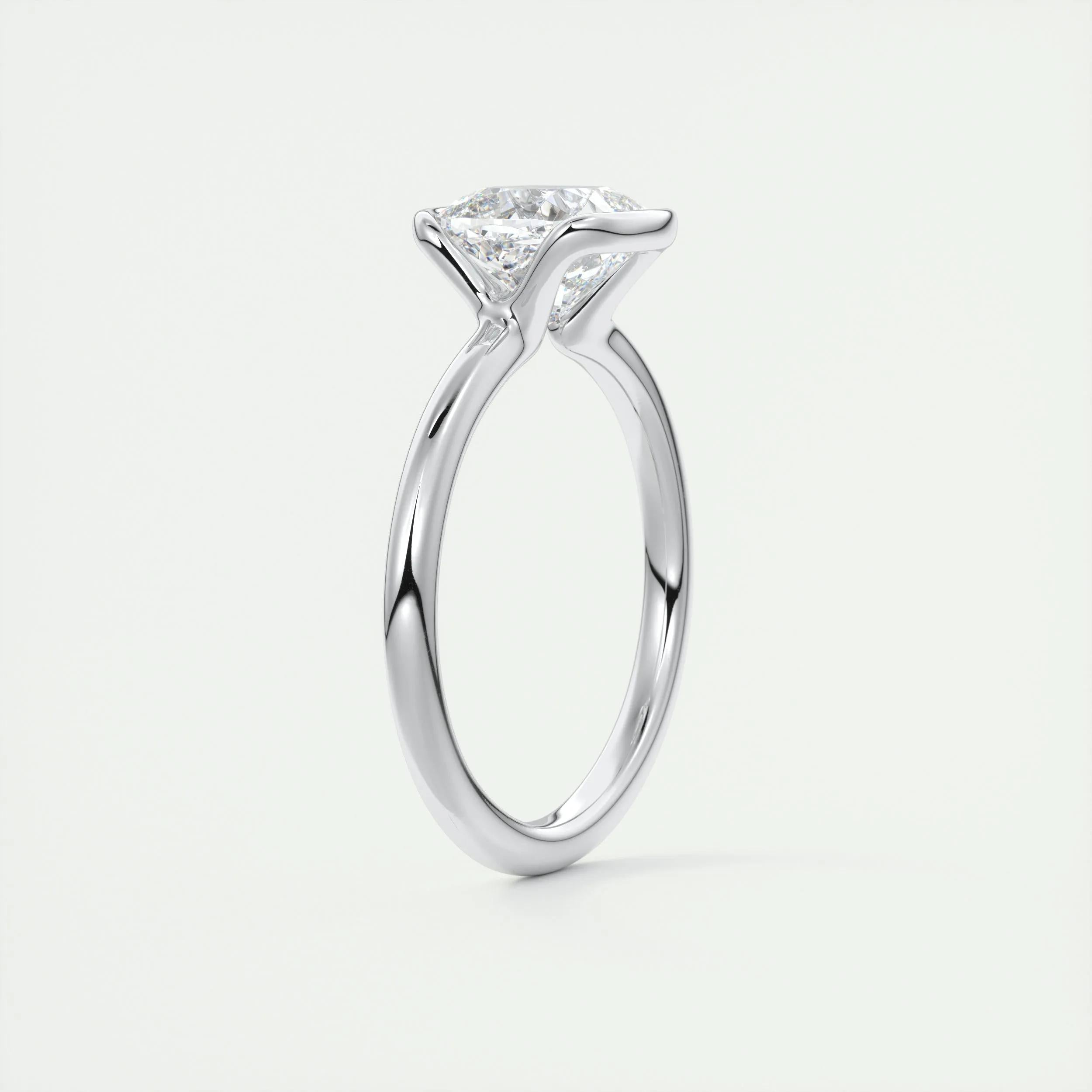 2.15 CT Cushion Half Bezel Solitaire Moissanite Engagement Ring 7