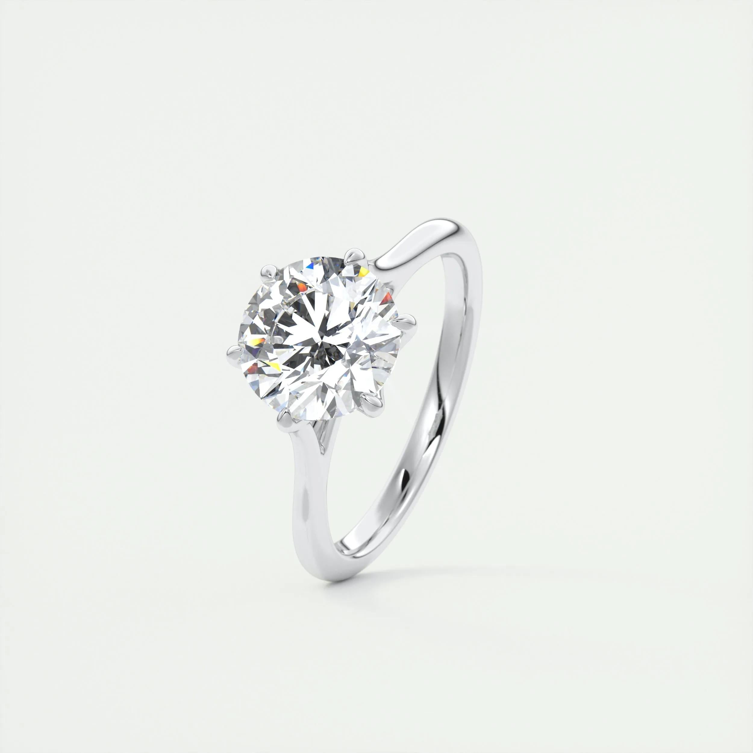 1.35 CT Round Cut Solitaire Moissanite Engagement Ring 3