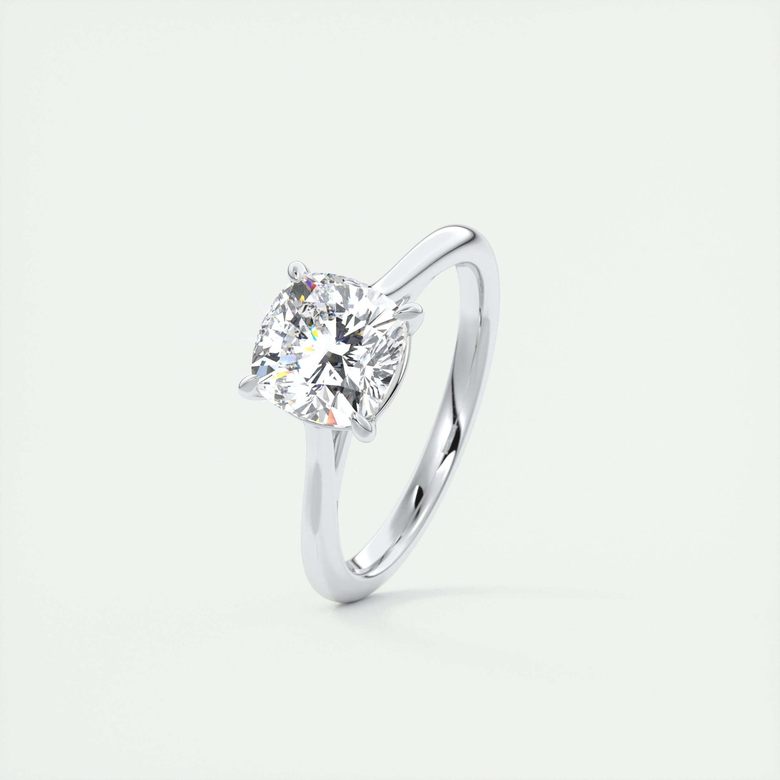 2.15 CT Cushion Cut Solitaire Moissanite Engagement Ring 4