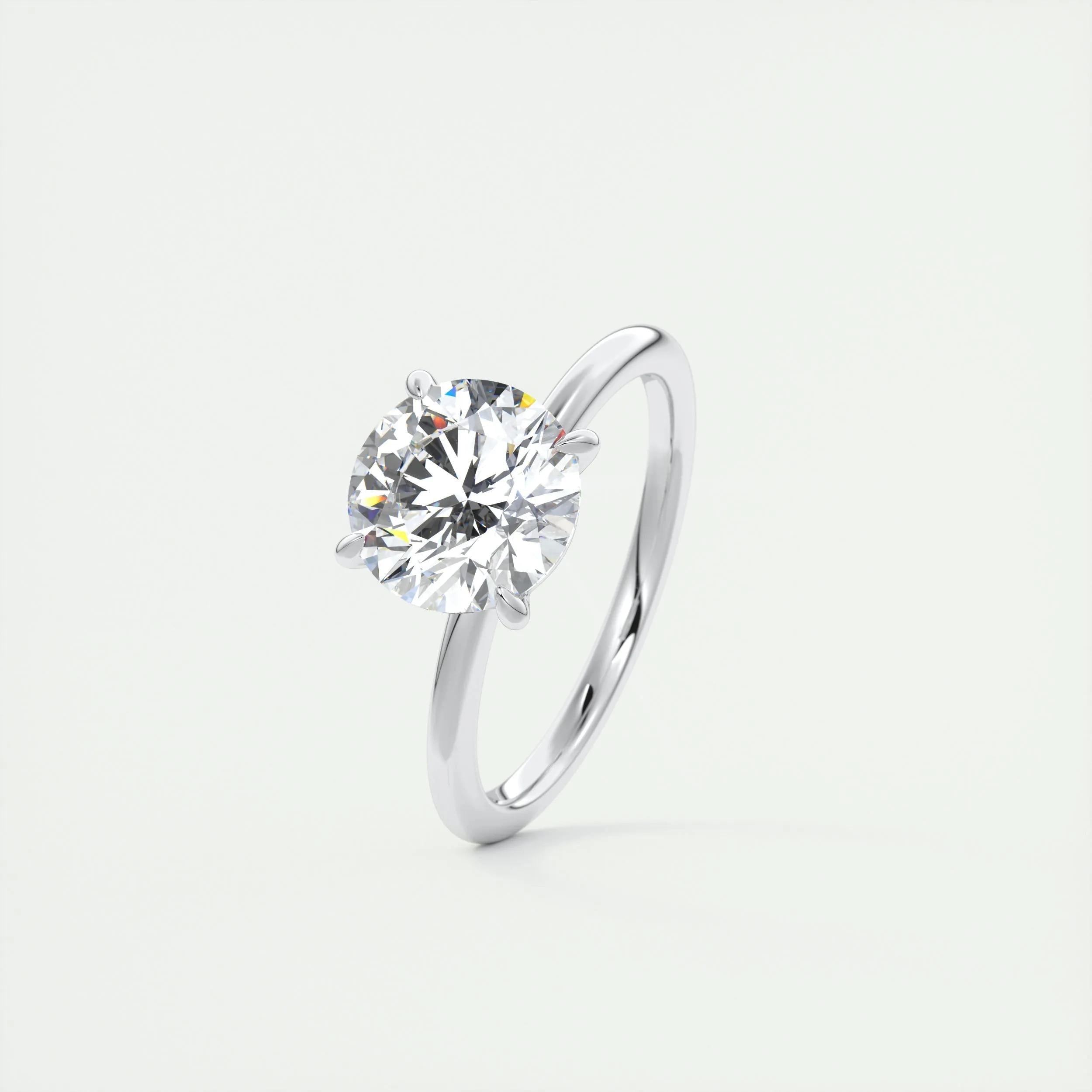 2.0 CT Round Cut Solitaire Moissanite Engagement Ring 4