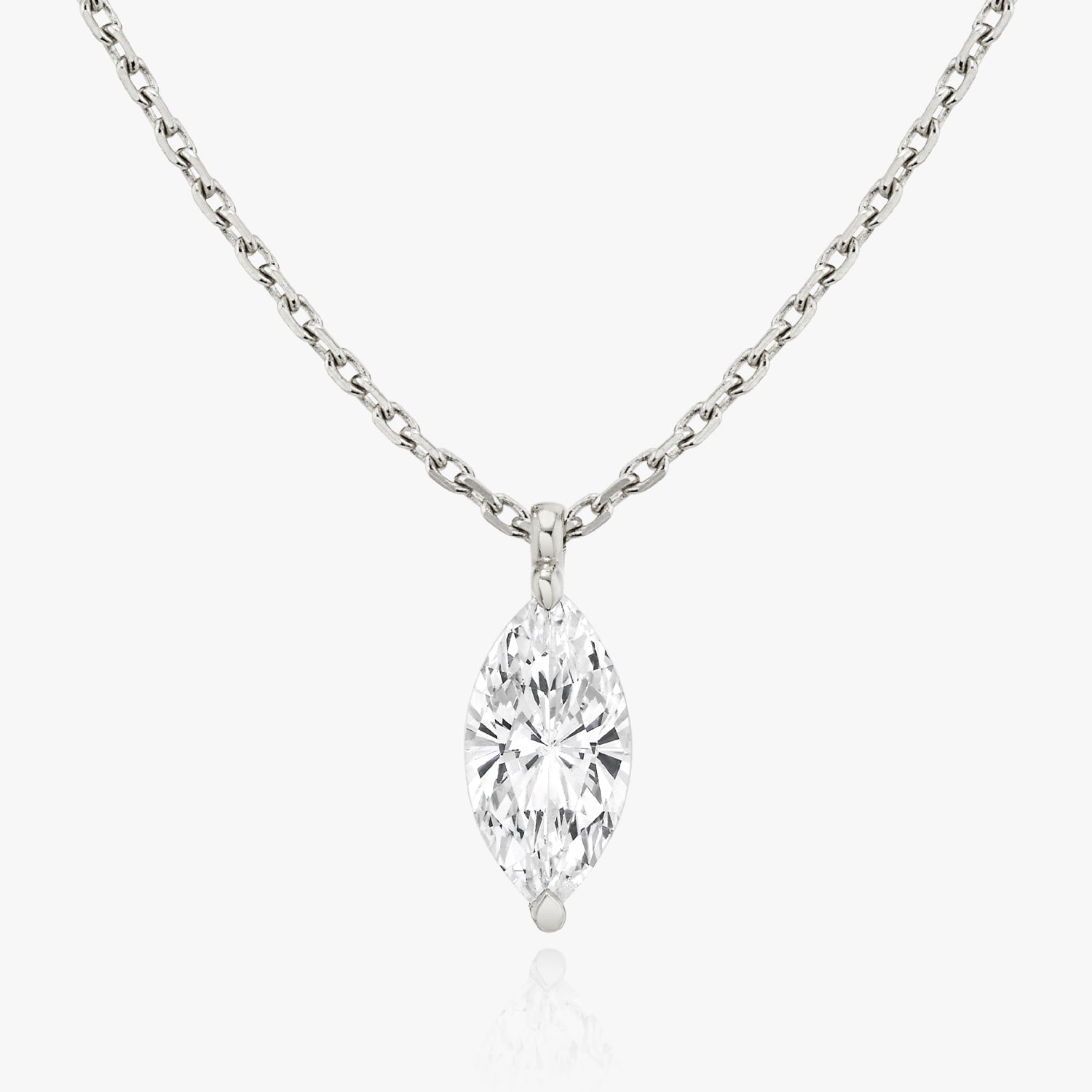 0.25 CT-1.0 CT Marquise Solitaire CVD F/VS Diamond Necklace 1