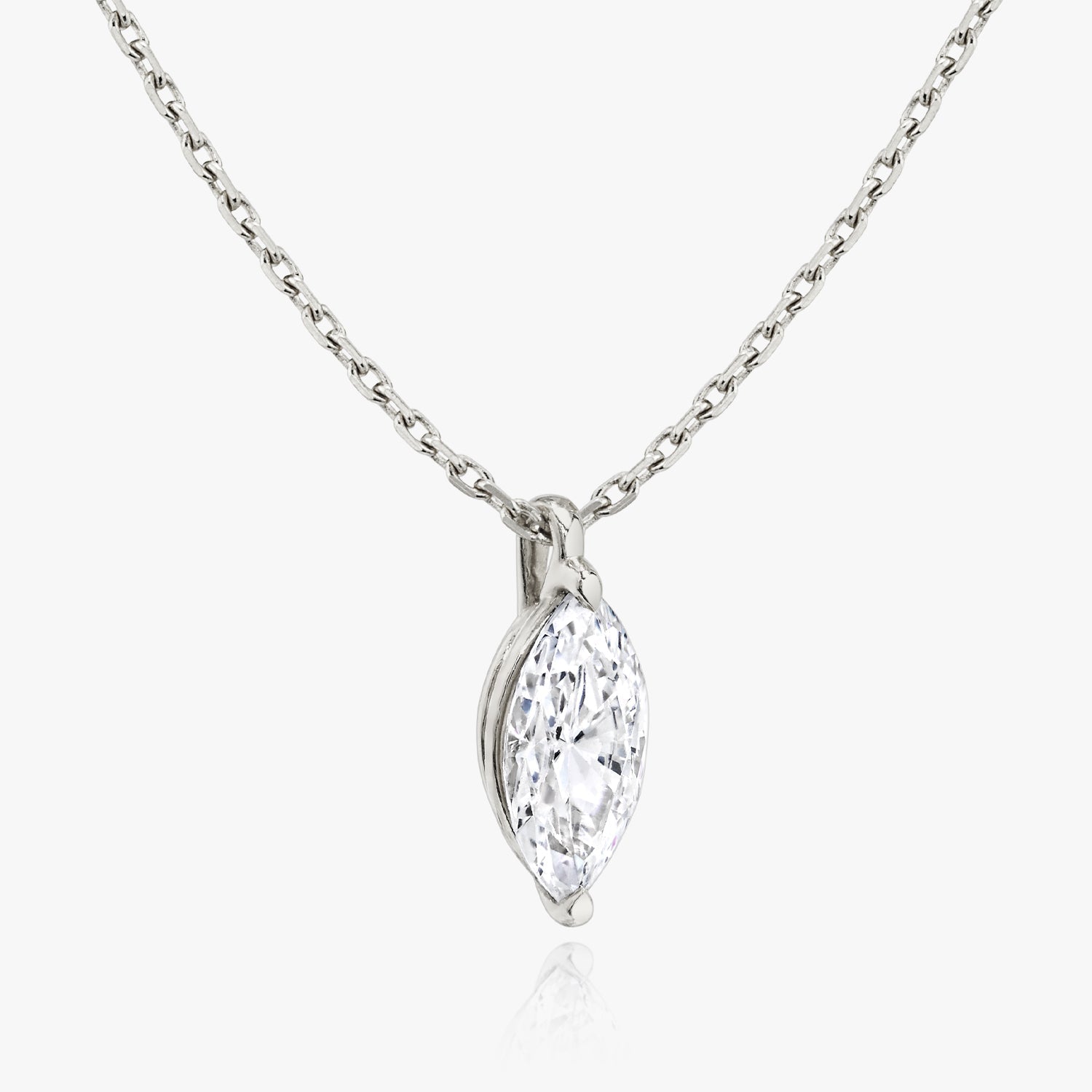 0.25 CT-1.0 CT Marquise Solitaire CVD F/VS Diamond Necklace 2