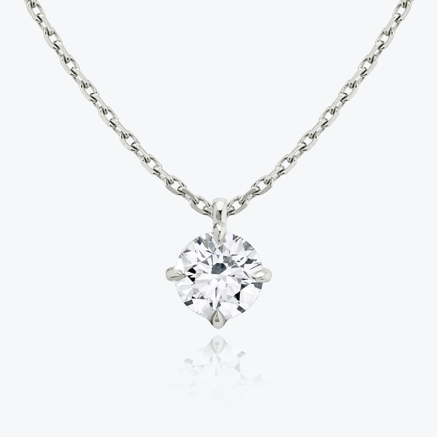 0.25 CT-1.0 CT Round Solitaire CVD F/VS Diamond Necklace 1