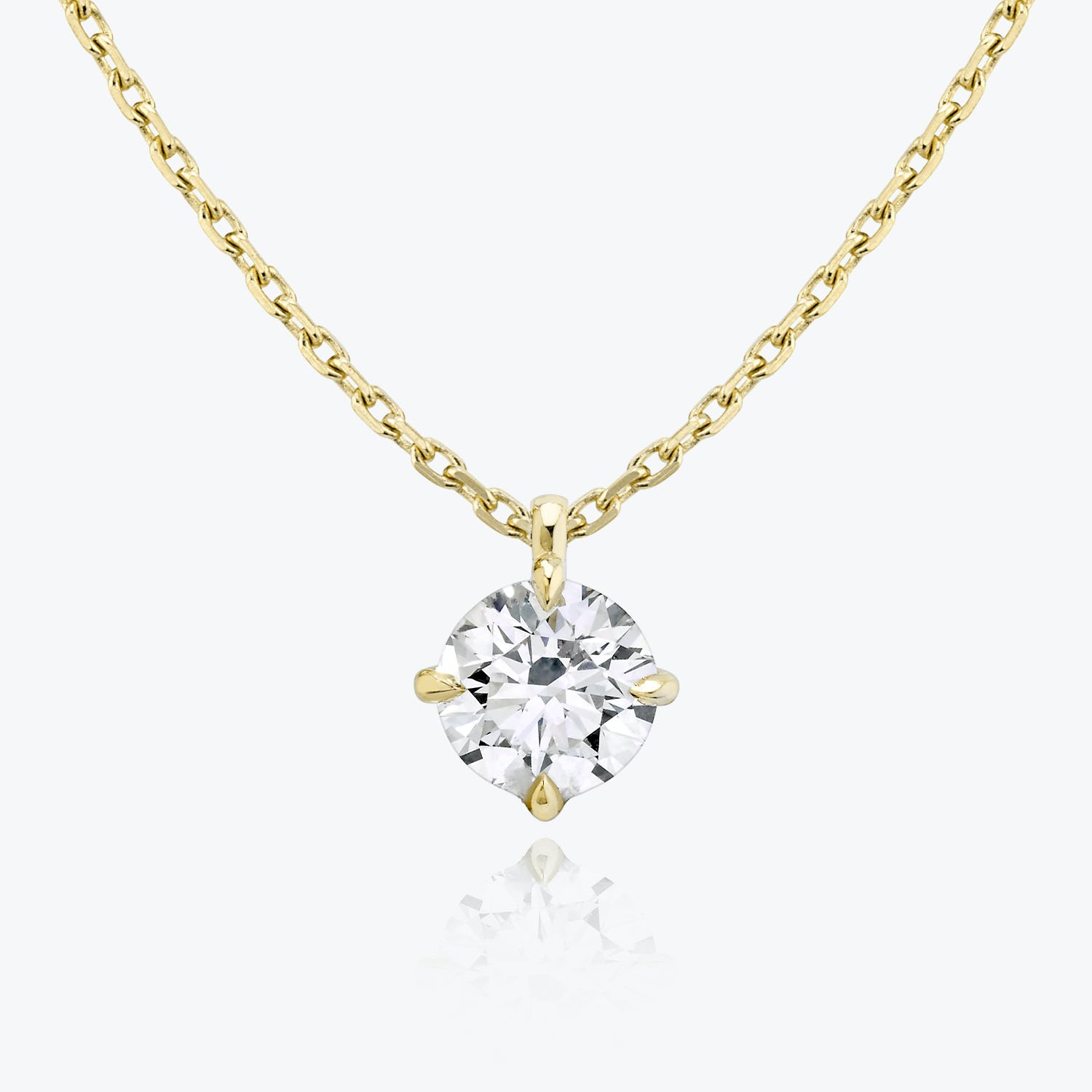 0.25 CT-1.0 CT Round Solitaire CVD F/VS Diamond Necklace 4