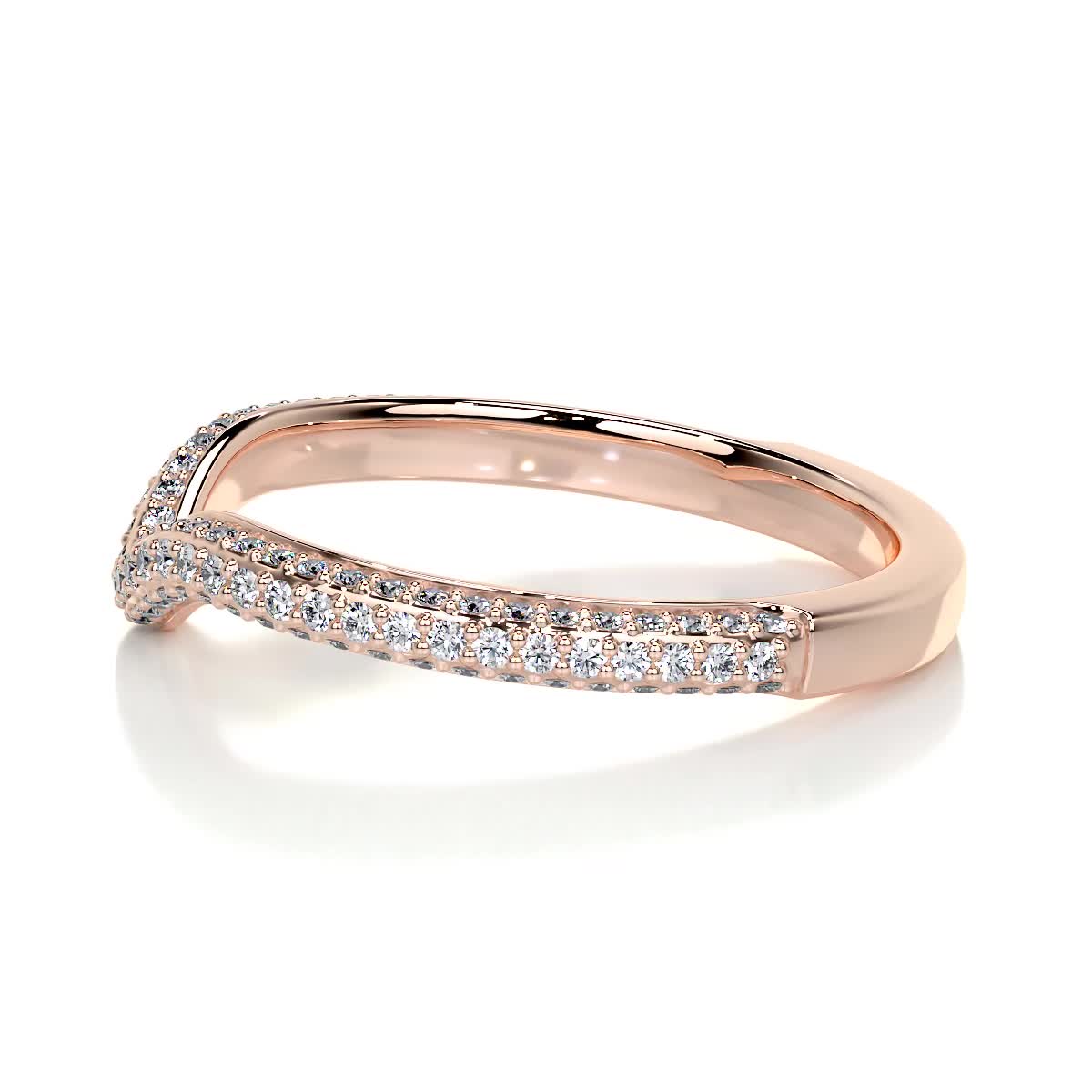 0.75 CT Round Curved CVD EF/VVS Diamond Wedding Band 15