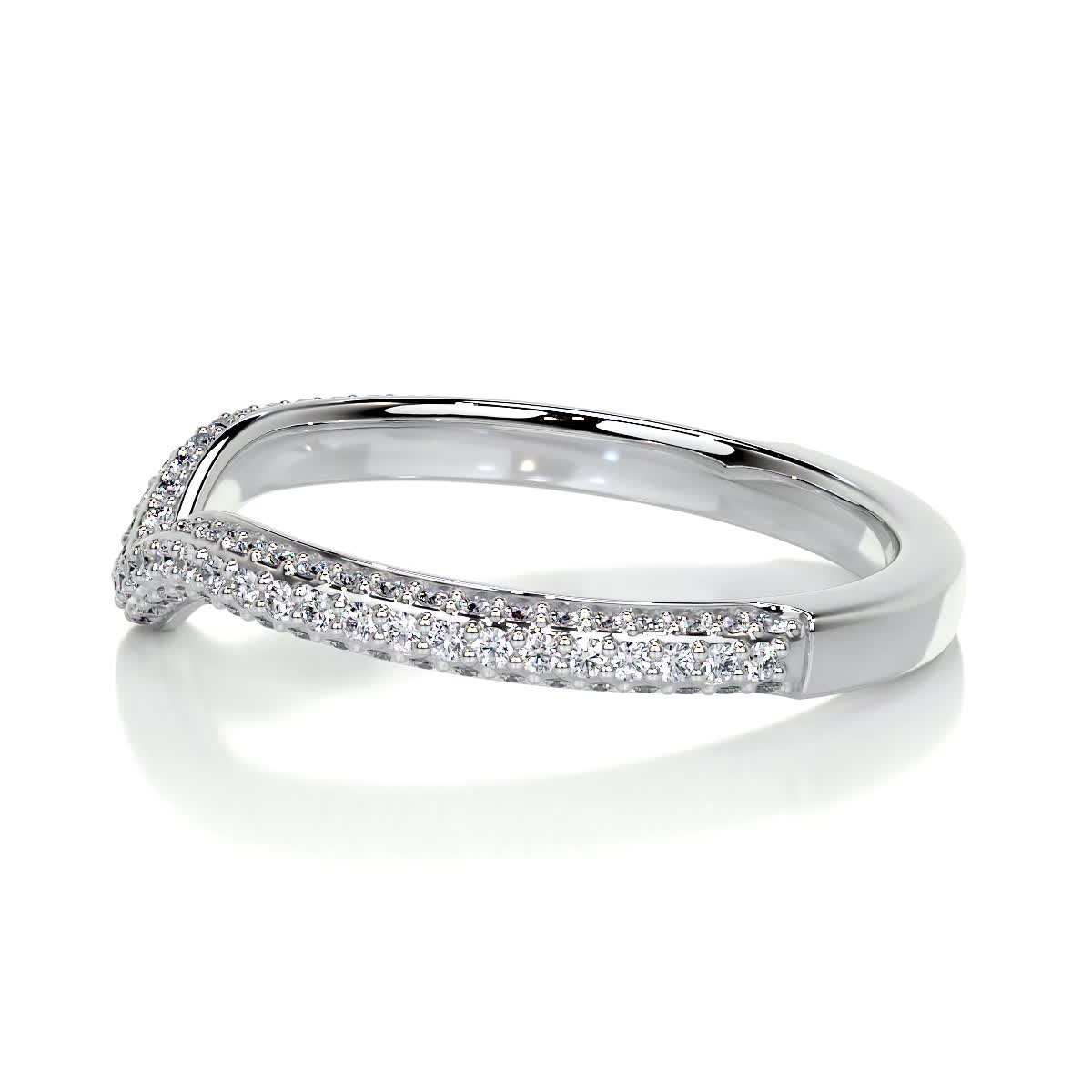 0.75 CT Round Curved CVD EF/VVS Diamond Wedding Band 6