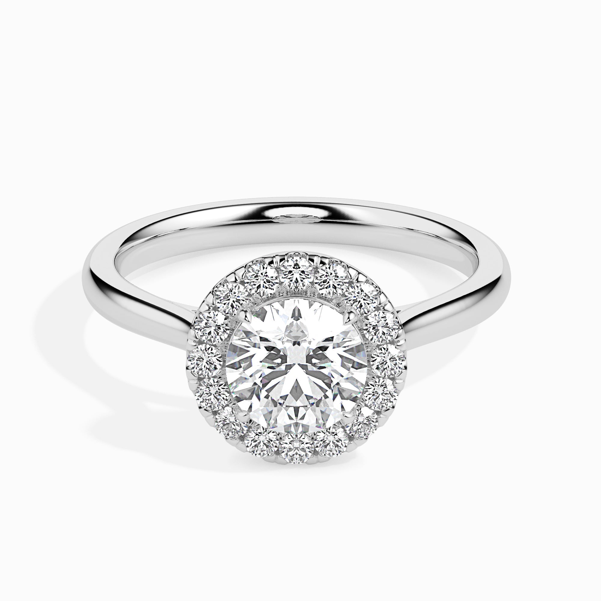 1 CT Round Halo CVD F/VS Diamond Engagement Ring 1