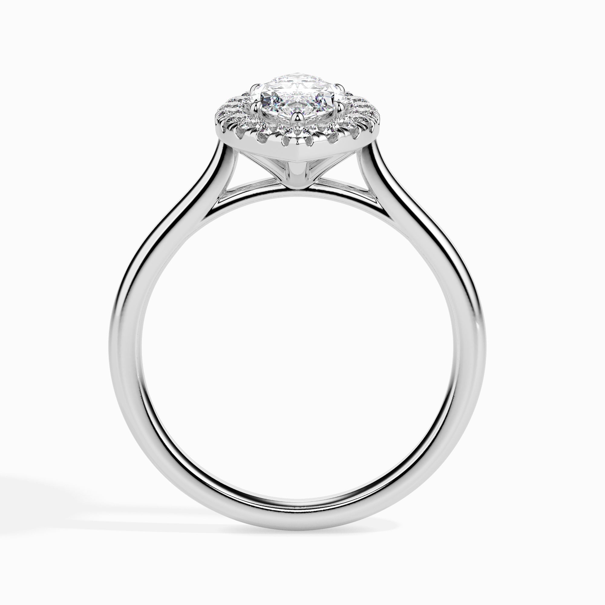 1 CT Marquise Halo CVD F/VS Diamond Engagement Ring 3