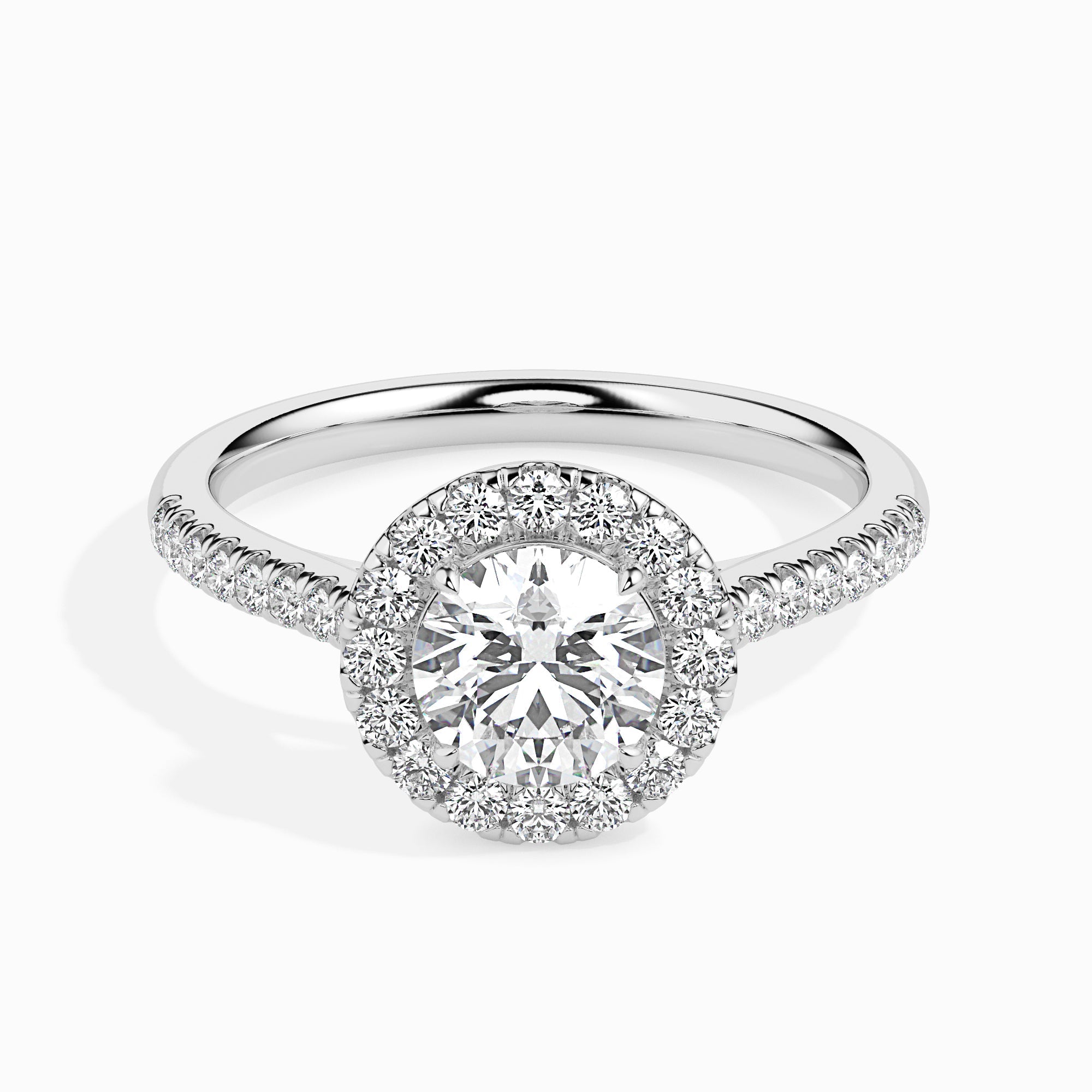 1 CT Round Halo CVD F/VS Diamond Engagement Ring 1