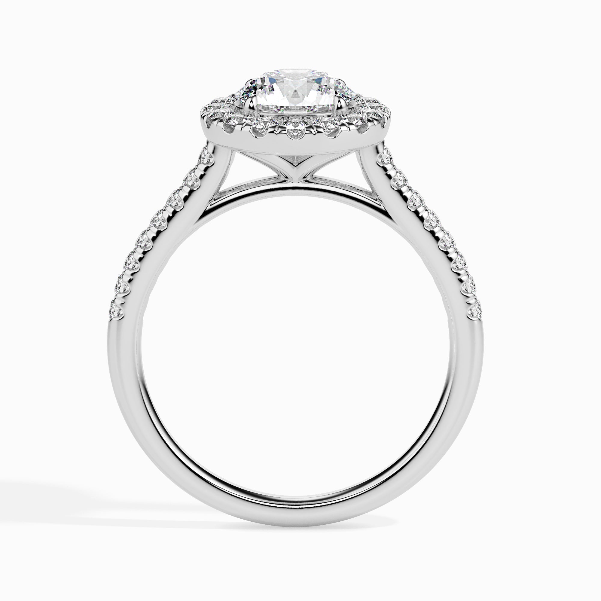 1 CT Round Halo CVD F/VS Diamond Engagement Ring 3