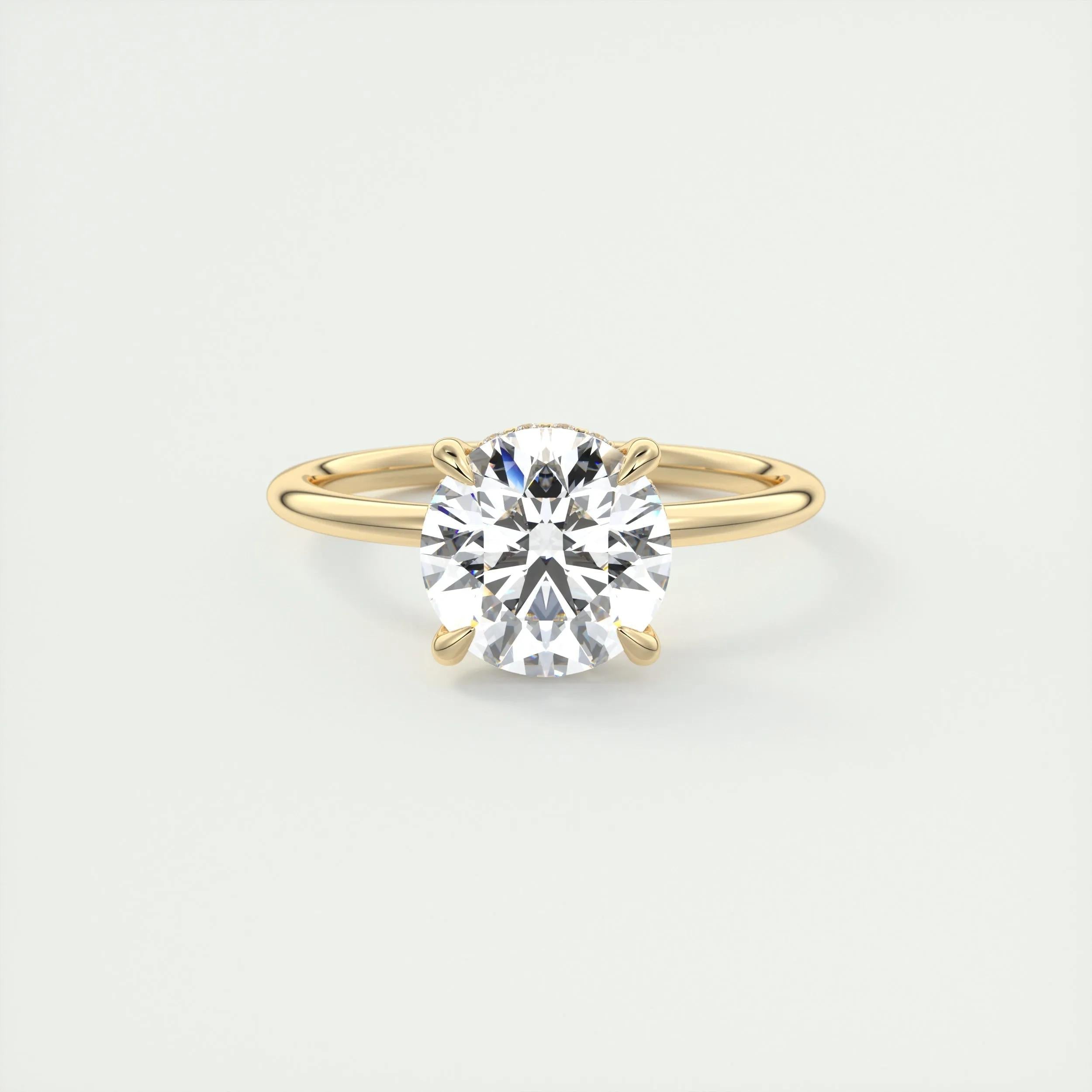 2.0 CT Round Solitaire Hidden Halo Moissanite Engagement Ring 8