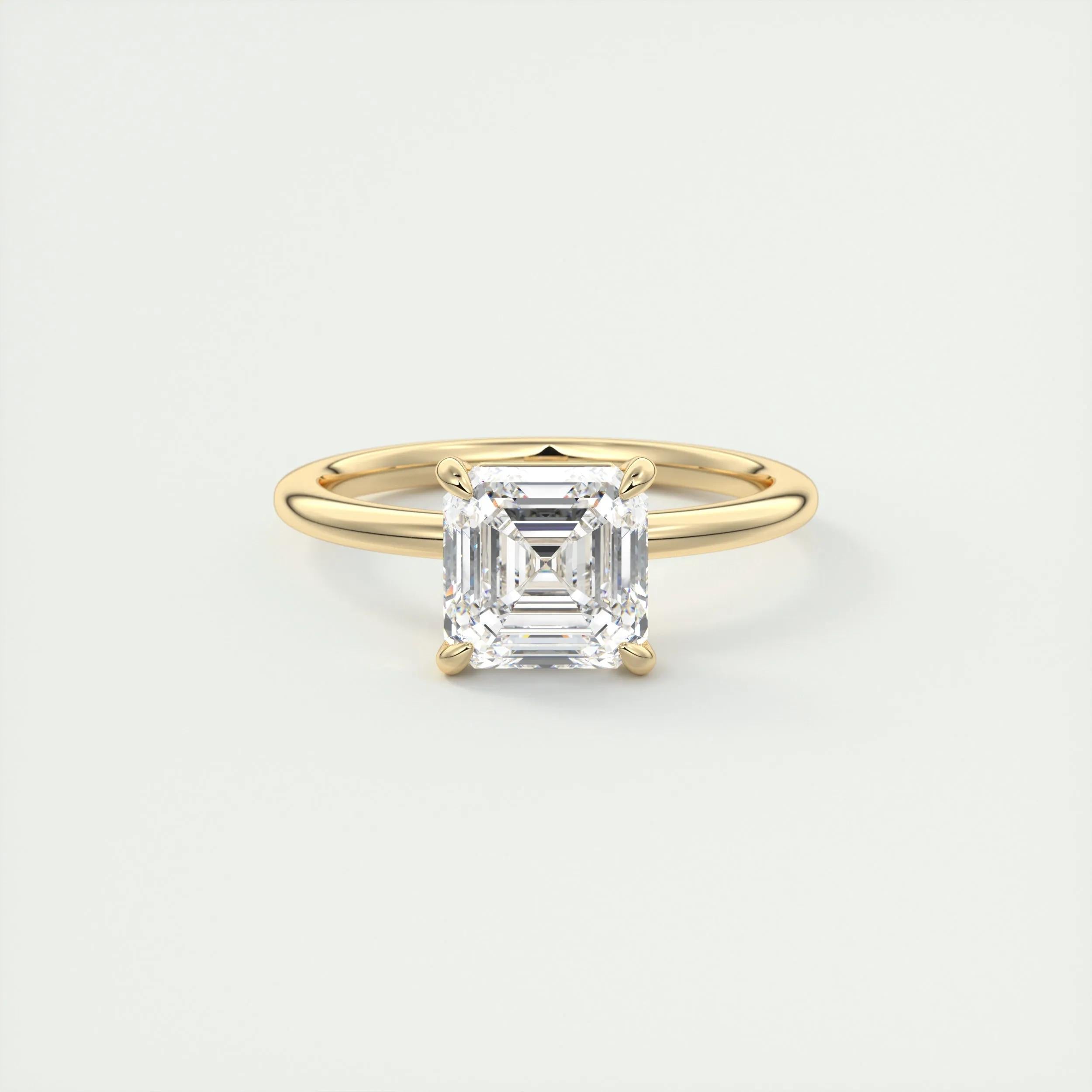 2.03 CT Asscher Cut Solitaire Moissanite Engagement Ring 22