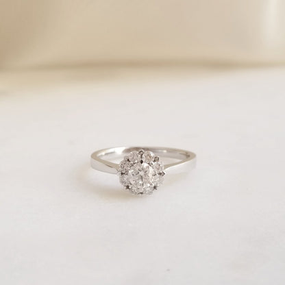 0.30 CT Round Halo CVD F/VS2 Diamond Engagement Ring 1