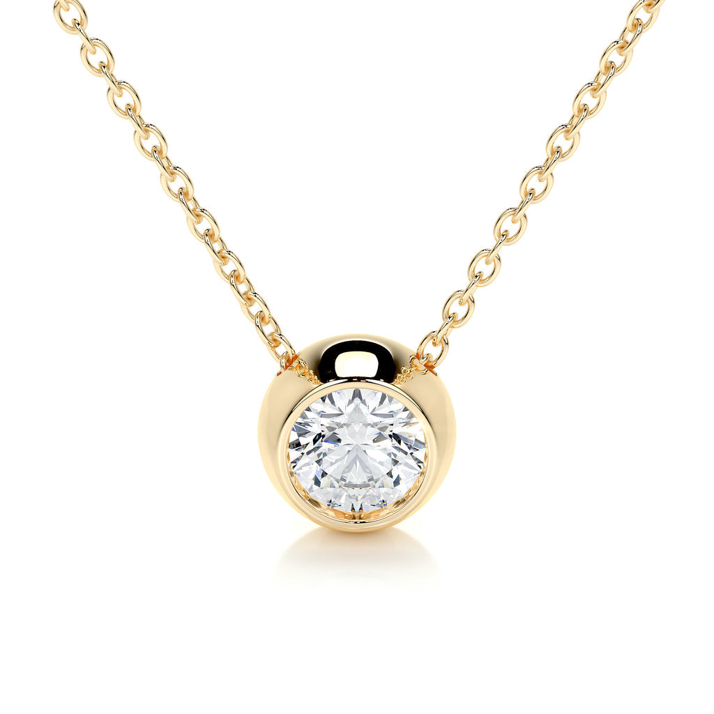 1.0 CT Round Bezel Solitaire CVD F/VS Diamond Necklace 6