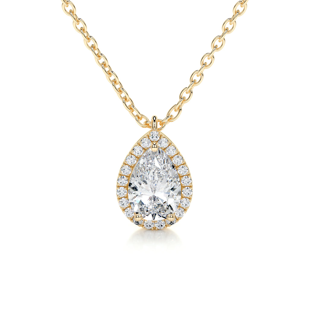 1.50 CT Pear Halo CVD F/VS Diamond Necklace 5