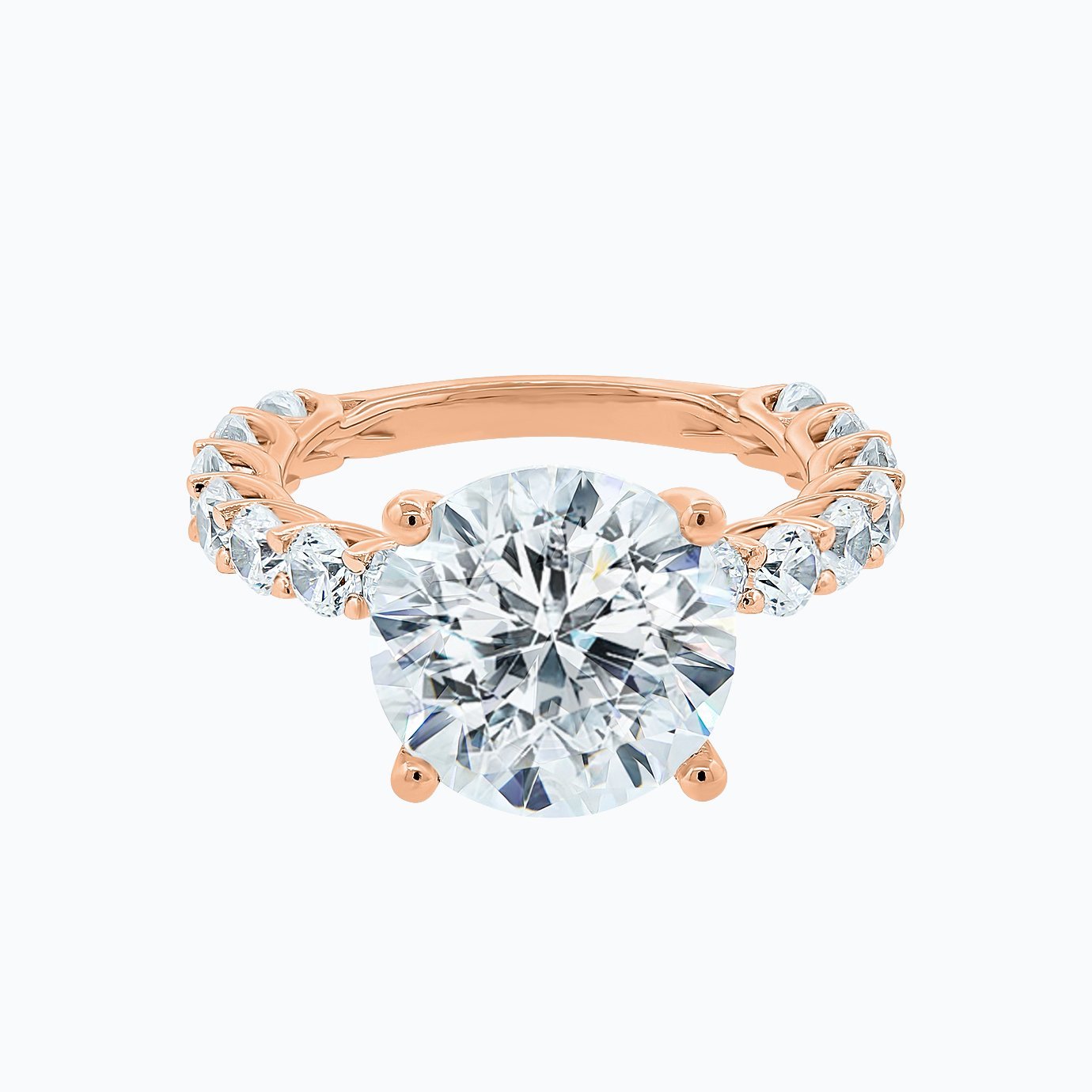 1.0 - 5.0 CT Round Hidden Halo CVD F/VS2 Diamond Engagement Ring 7