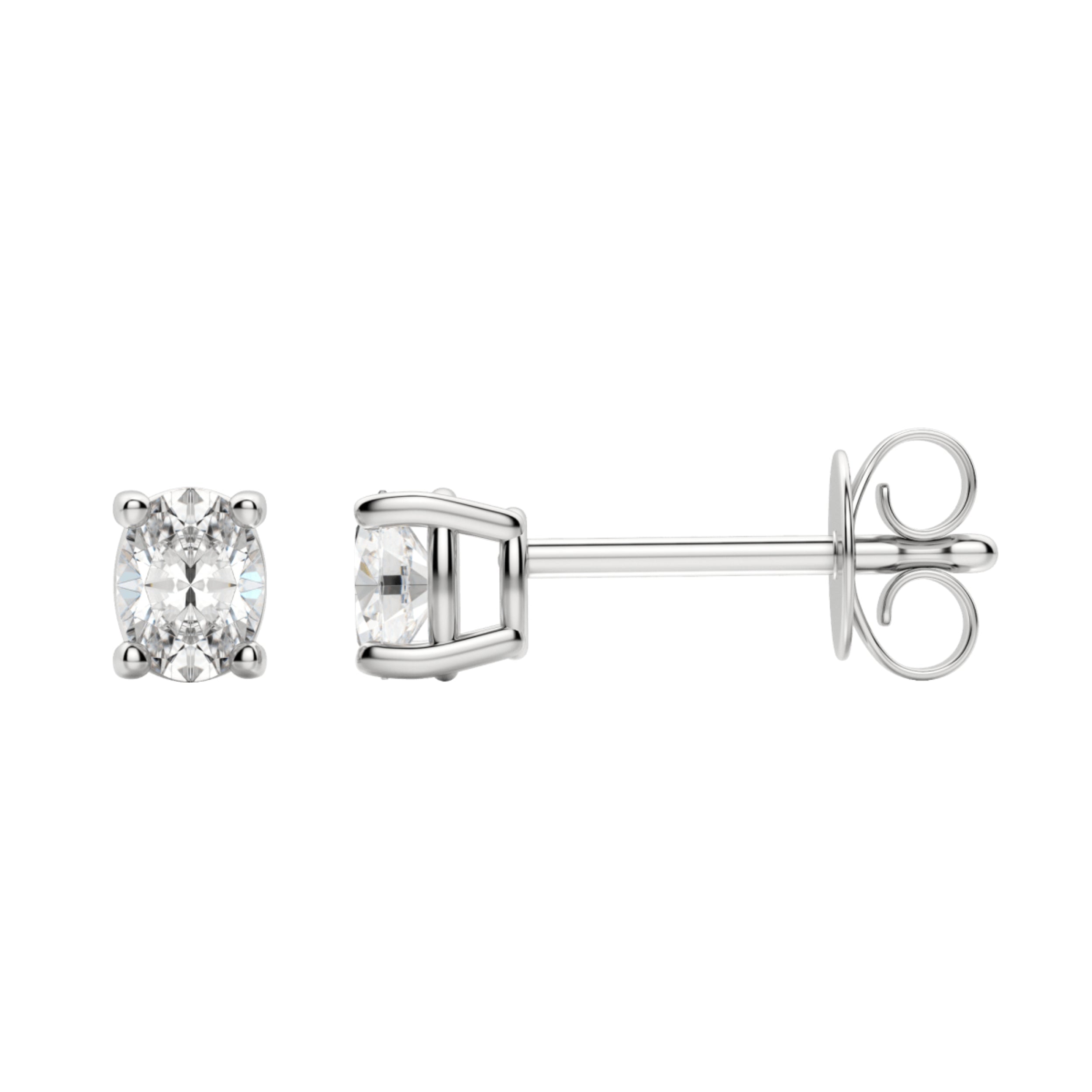 0.50 TCW-1.0 TCW Oval Cut Moissanite Solitaire Stud Earrings 3