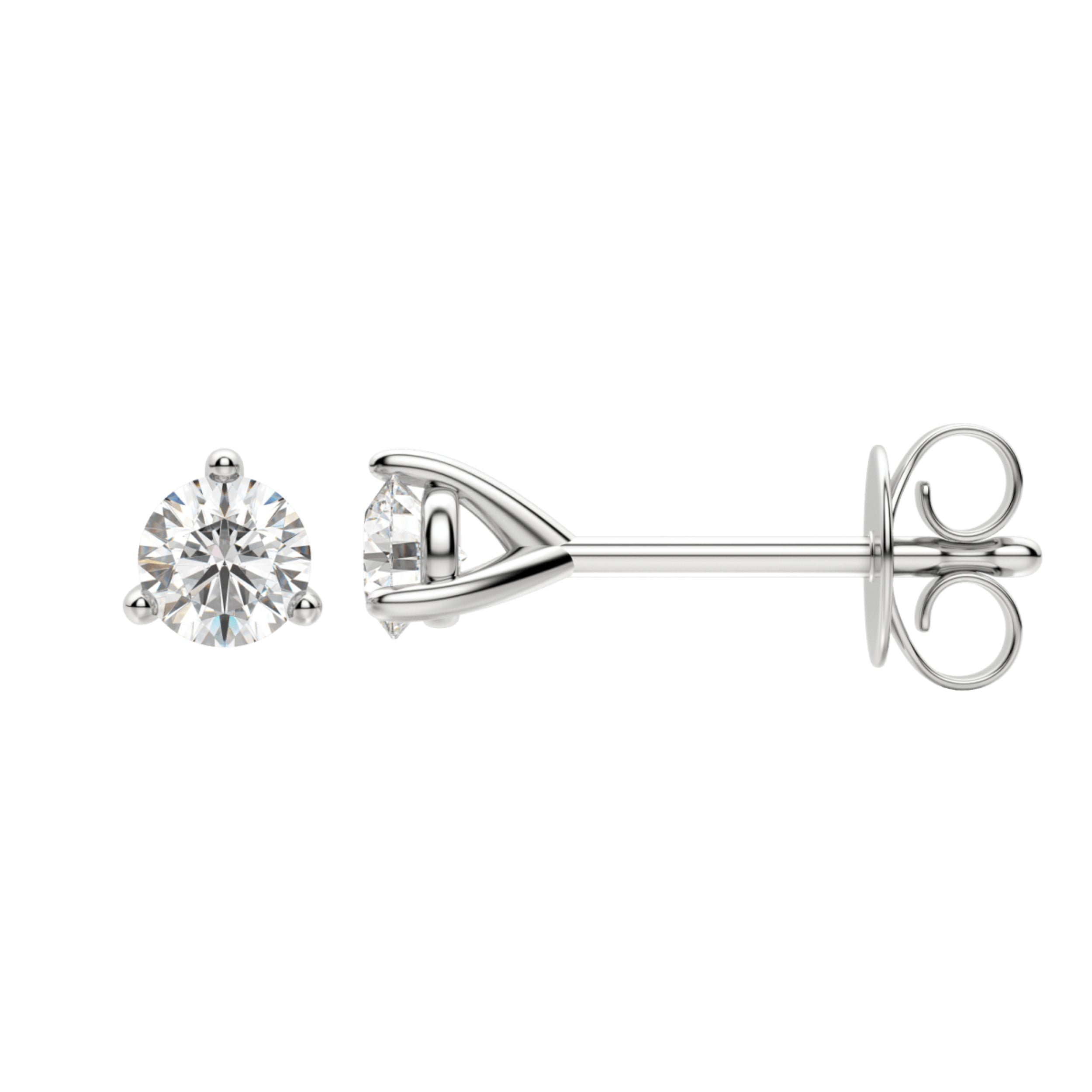 0.50 TCW-1.0 TCW Round Cut Moissanite Solitaire Stud Earrings 3