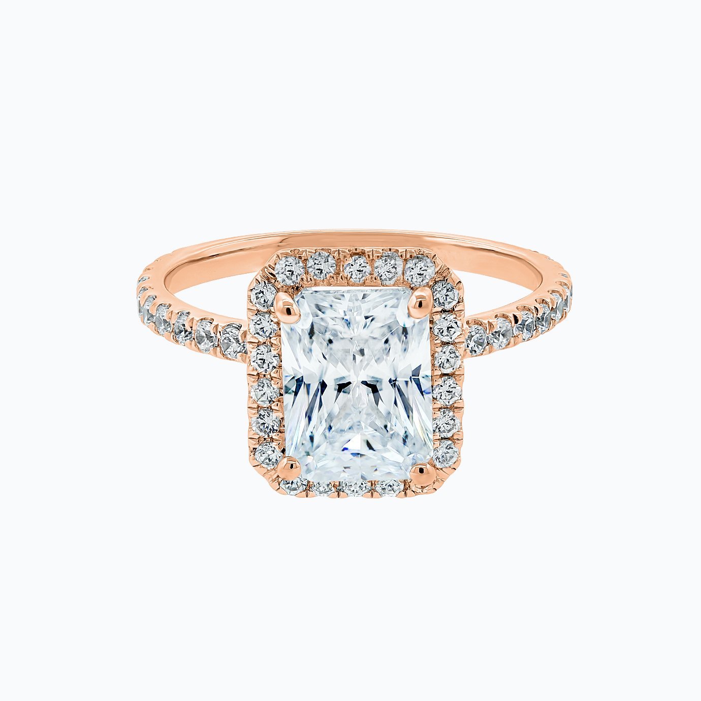 2.0 CT Radiant Halo CVD F/VS2 Diamond Engagement Ring 2