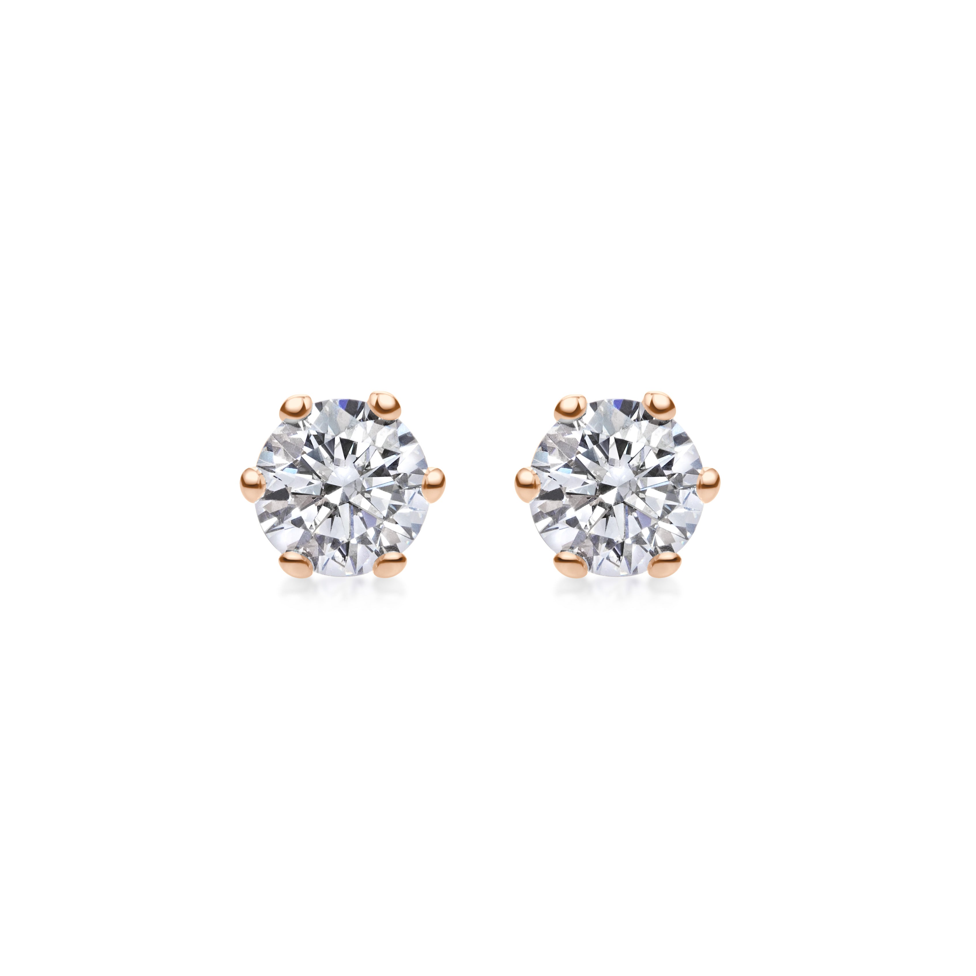 0.5 CT Round Solitaire CVD G/VVS Diamond Earrings 6