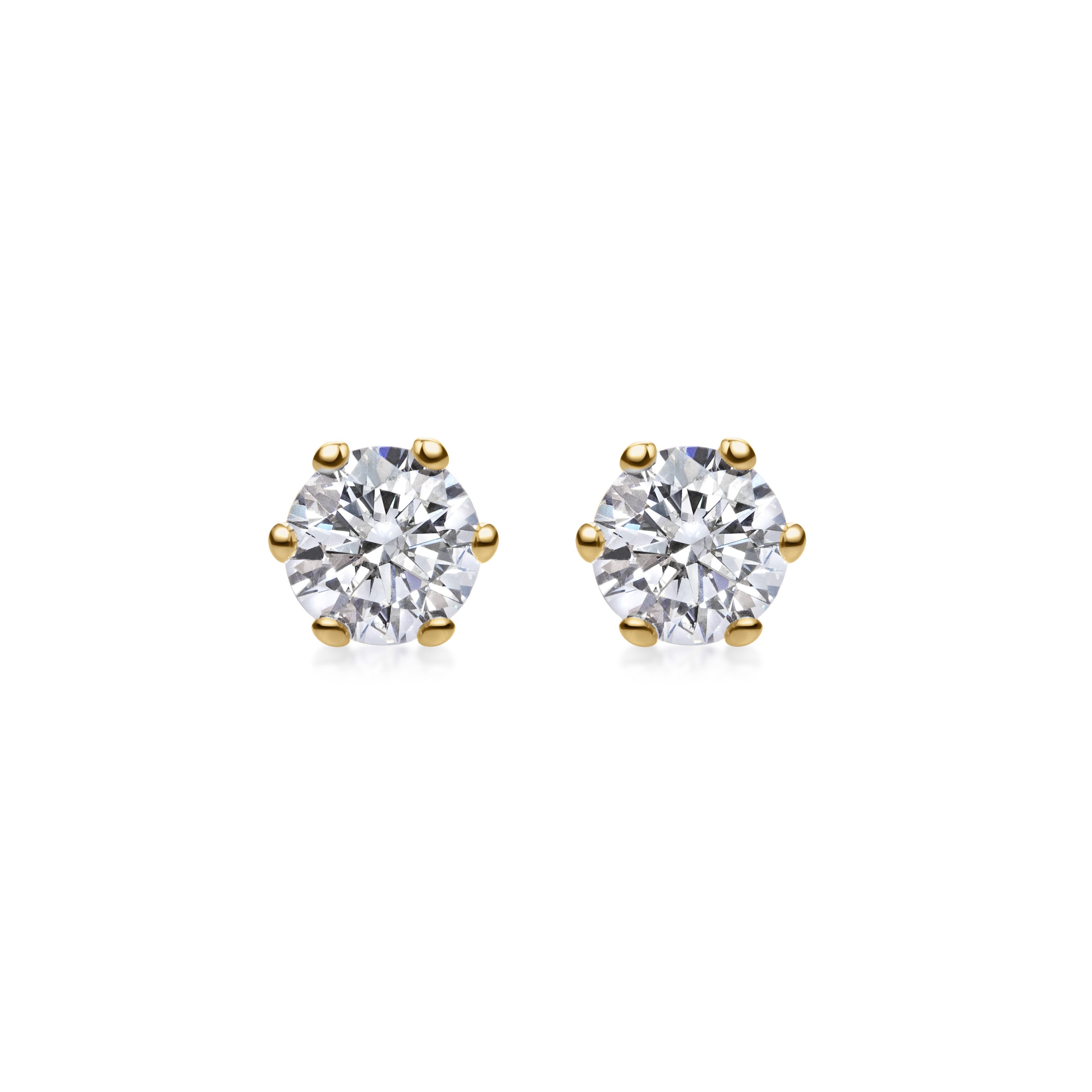 0.5 CT Round Solitaire CVD G/VVS Diamond Earrings 4