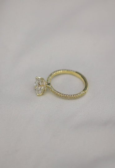 2.0 CT Cushion Hidden Halo & Pave Moissanite Engagement Ring 2