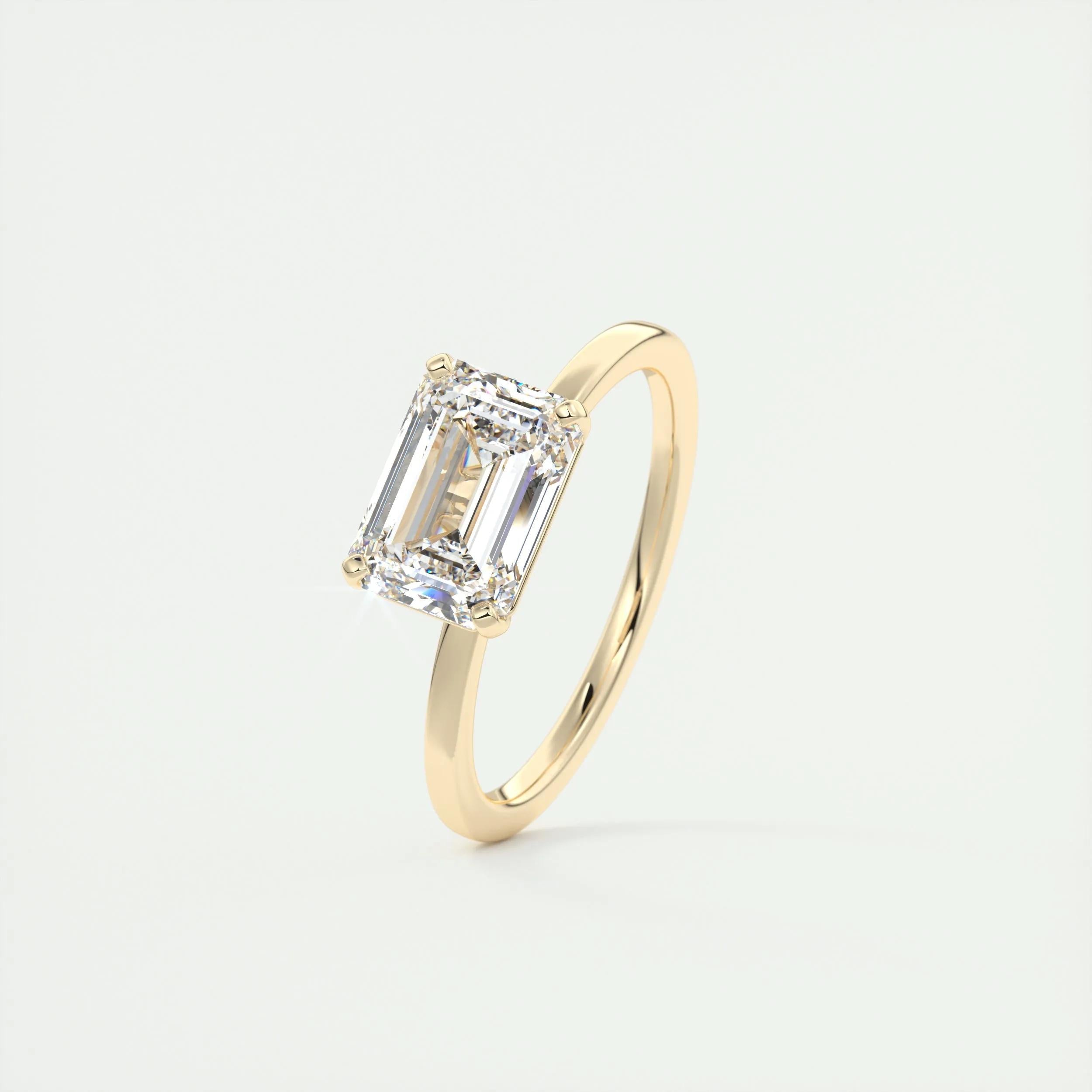 1.91 CT Emerald Cut Solitaire Moissanite Engagement Ring 12