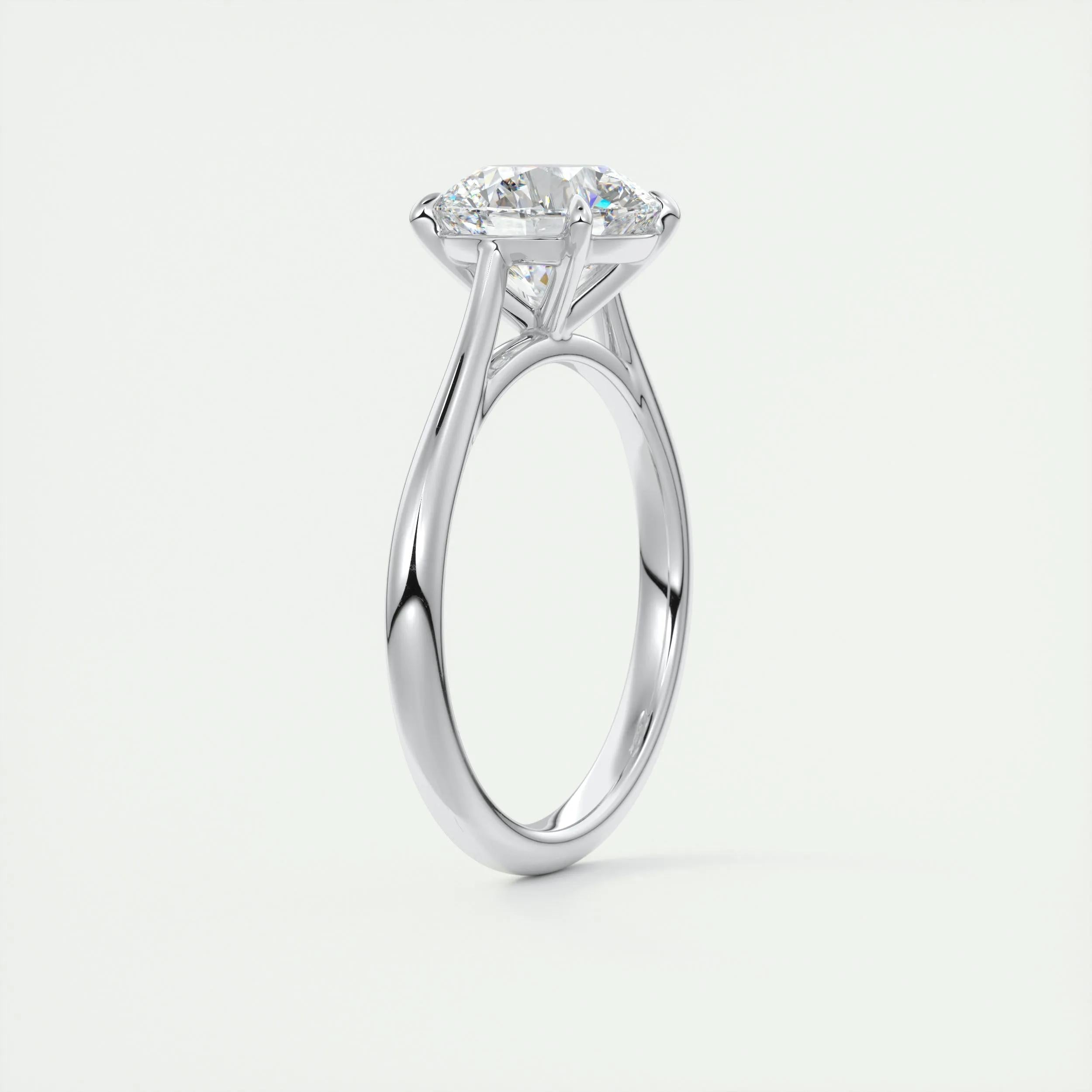 2.0 CT Round Cut Solitaire Moissanite Engagement Ring 6