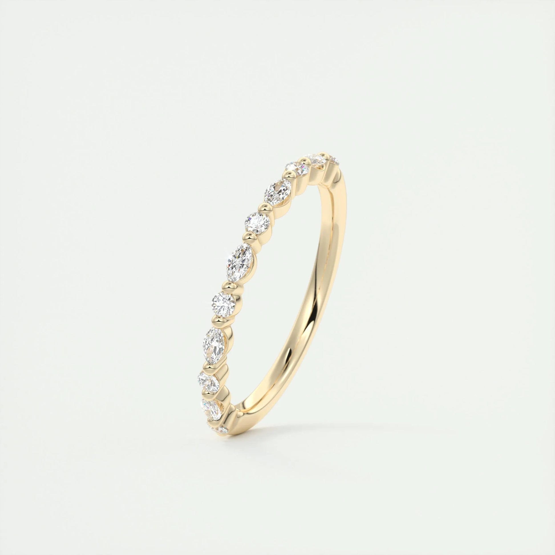 0.32 Marquise & Round Alternative Moissanite Wedding Band 17