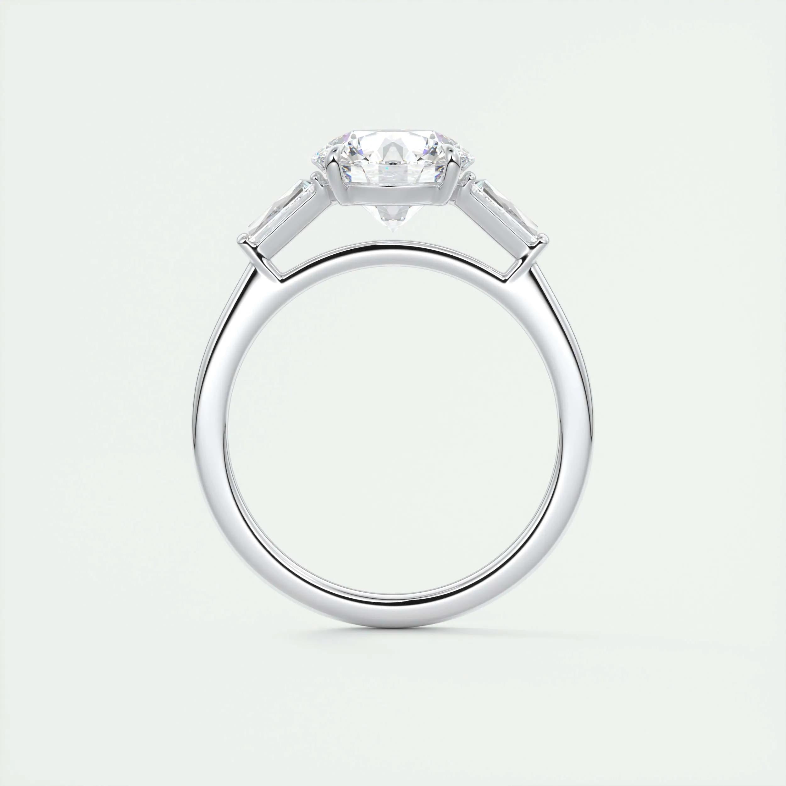 2.0 CT Round Cut Three Stone Moissanite Engagement Ring 8