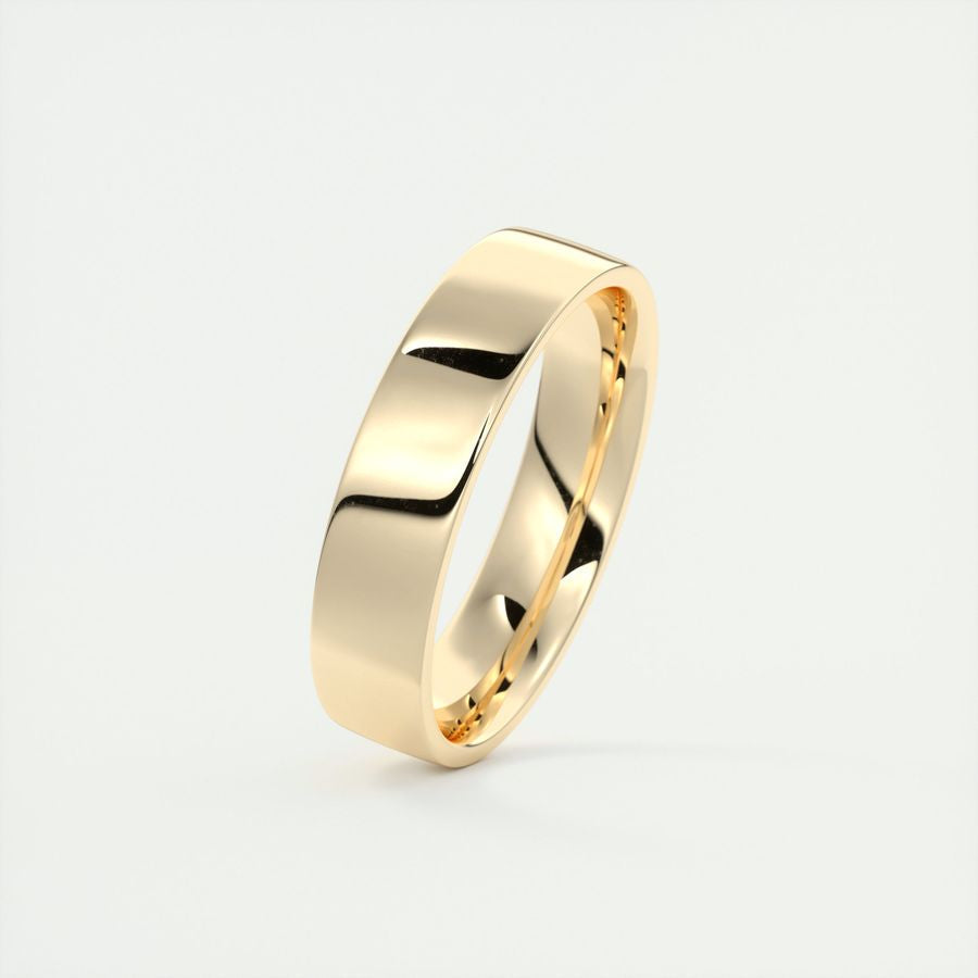 Polished Finish Regular Yellow Gold Men's Band 1