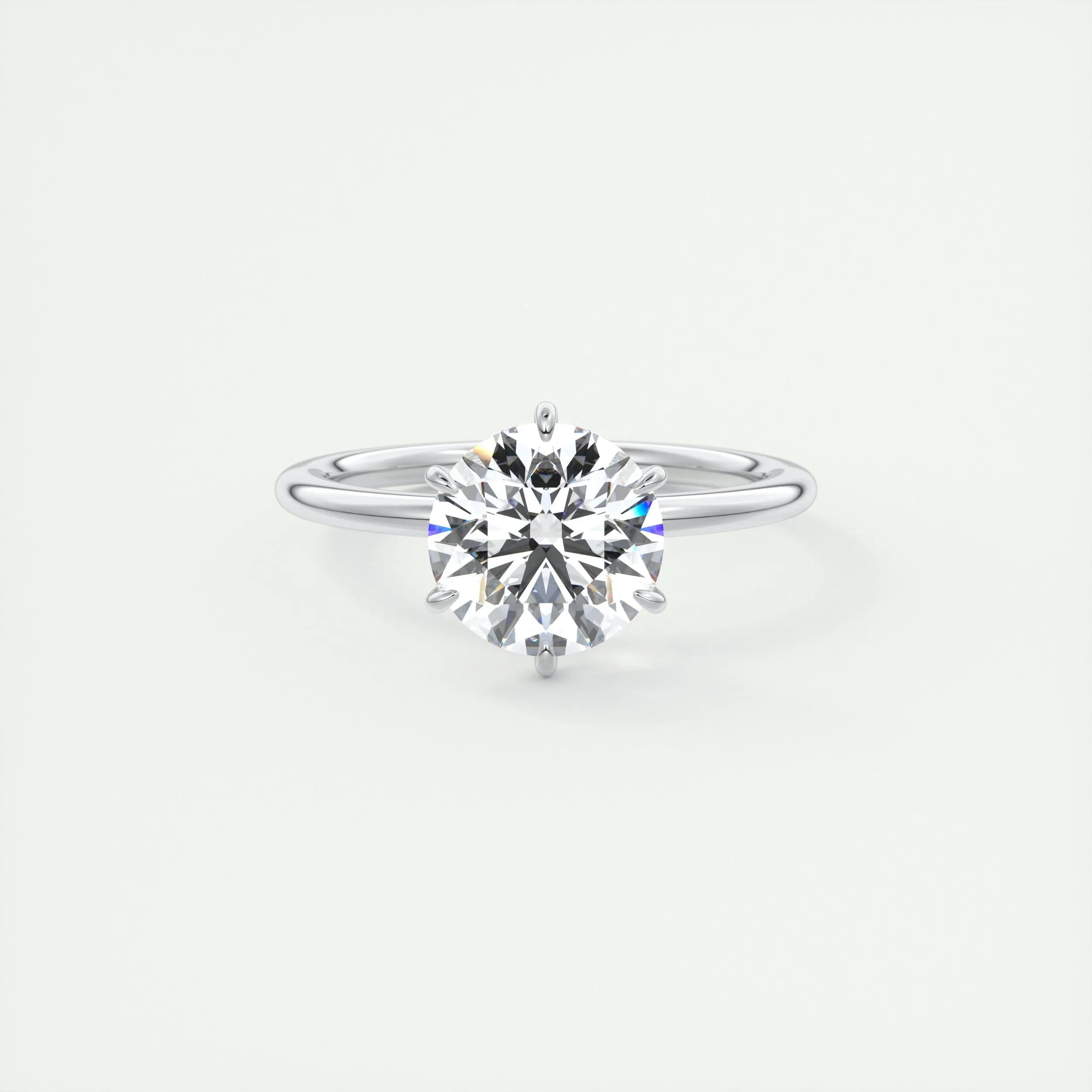 2.0 CT Round Cut Solitaire Moissanite Engagement Ring 1