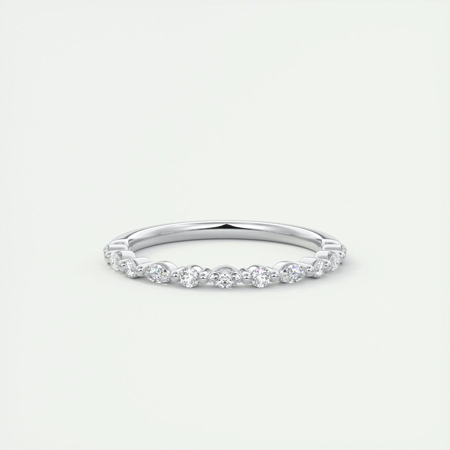 0.32 Marquise & Round Alternative Moissanite Wedding Band 18