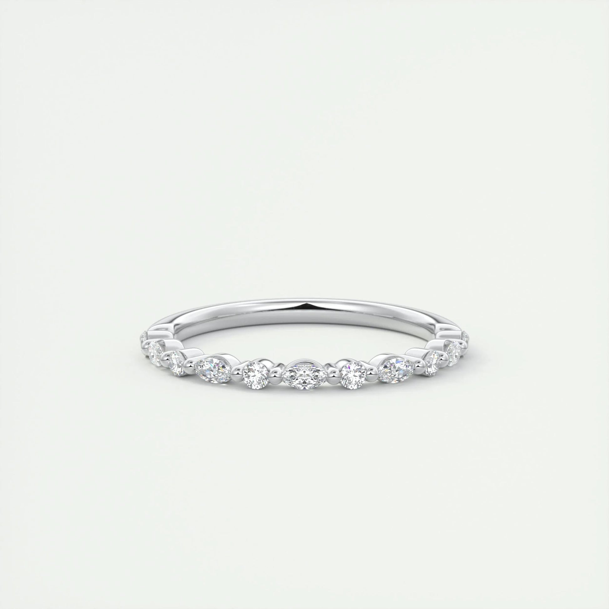 0.32 Marquise & Round Alternative Moissanite Wedding Band 18