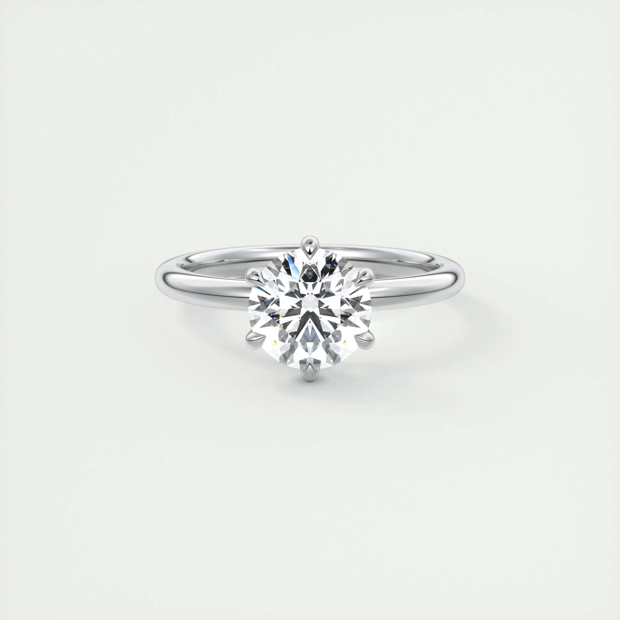 1.5 CT Round Solitaire CVD F/VS1 Diamond Engagement Ring 1