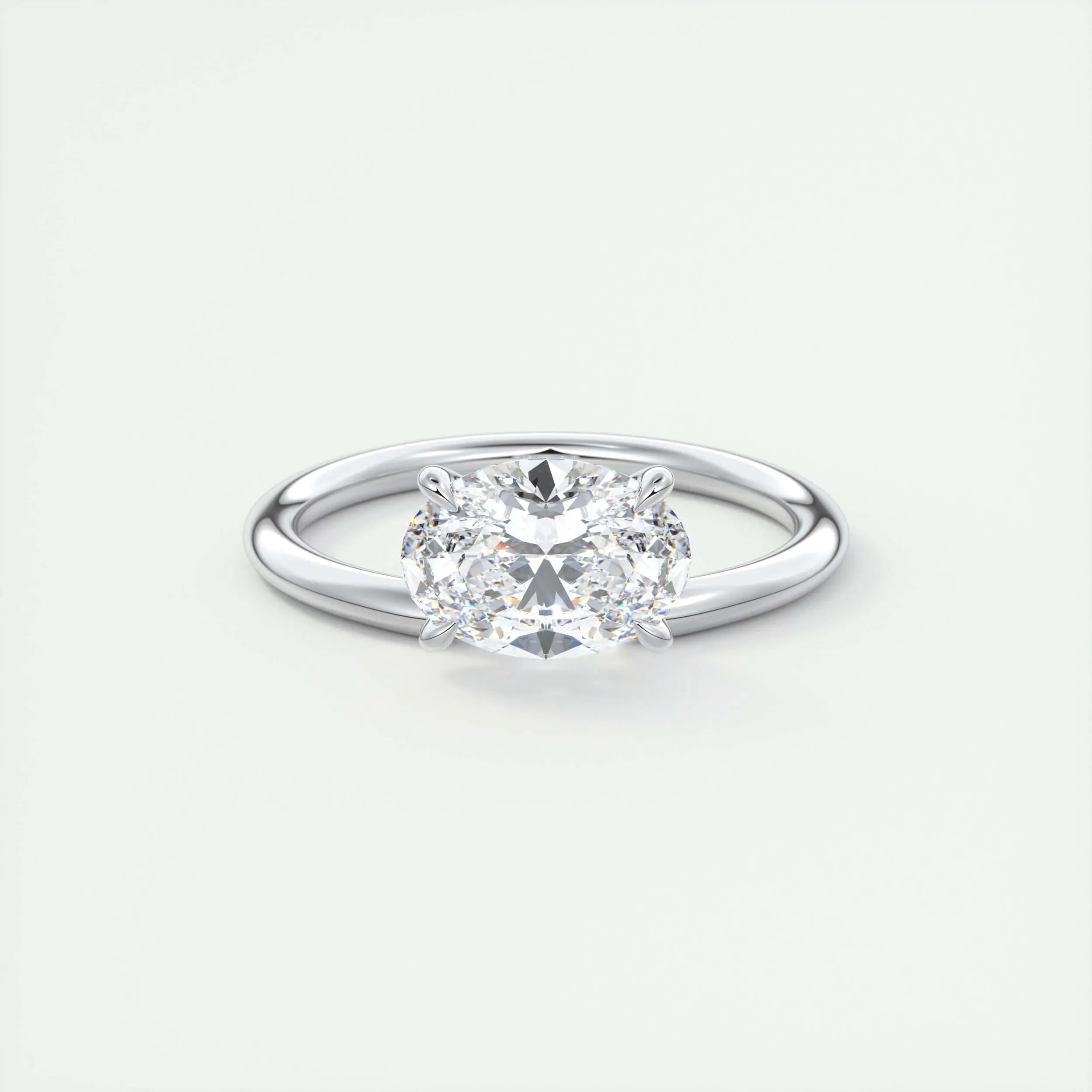 1.5 CT Oval Solitaire CVD F/VS1 Diamond Engagement Ring 1