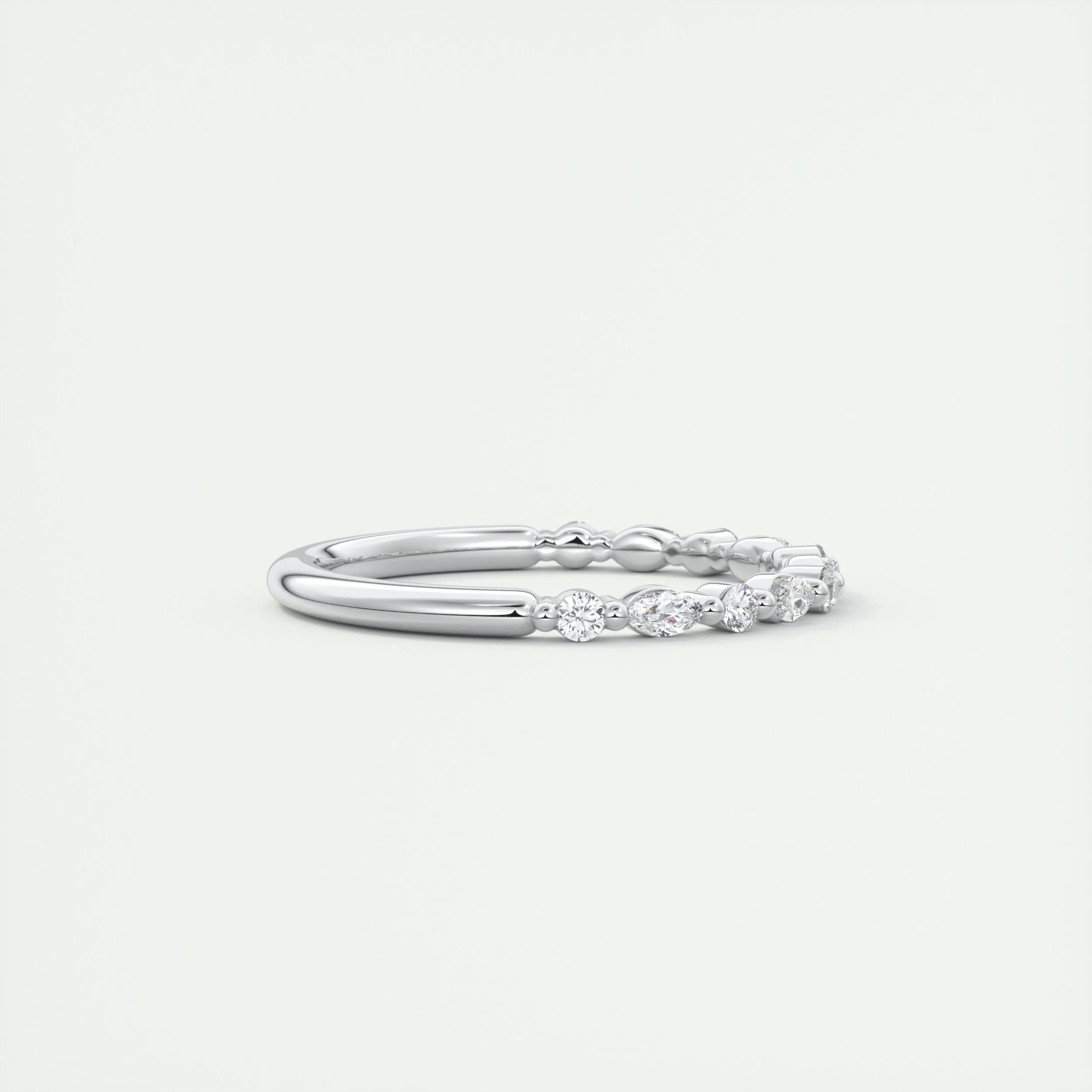 0.32 Marquise & Round Alternative Moissanite Wedding Band 19