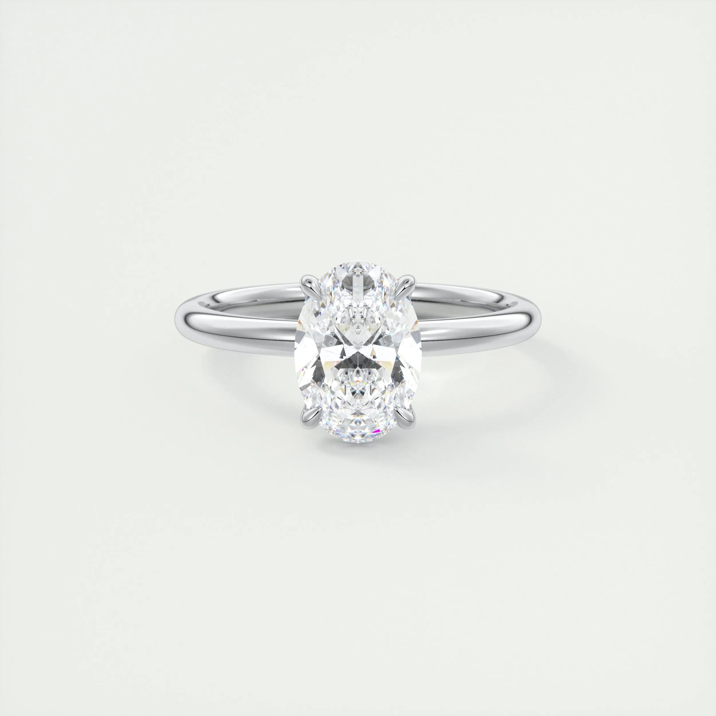 1.5 CT Oval Solitaire CVD F/VS1 Diamond Engagement Ring 1