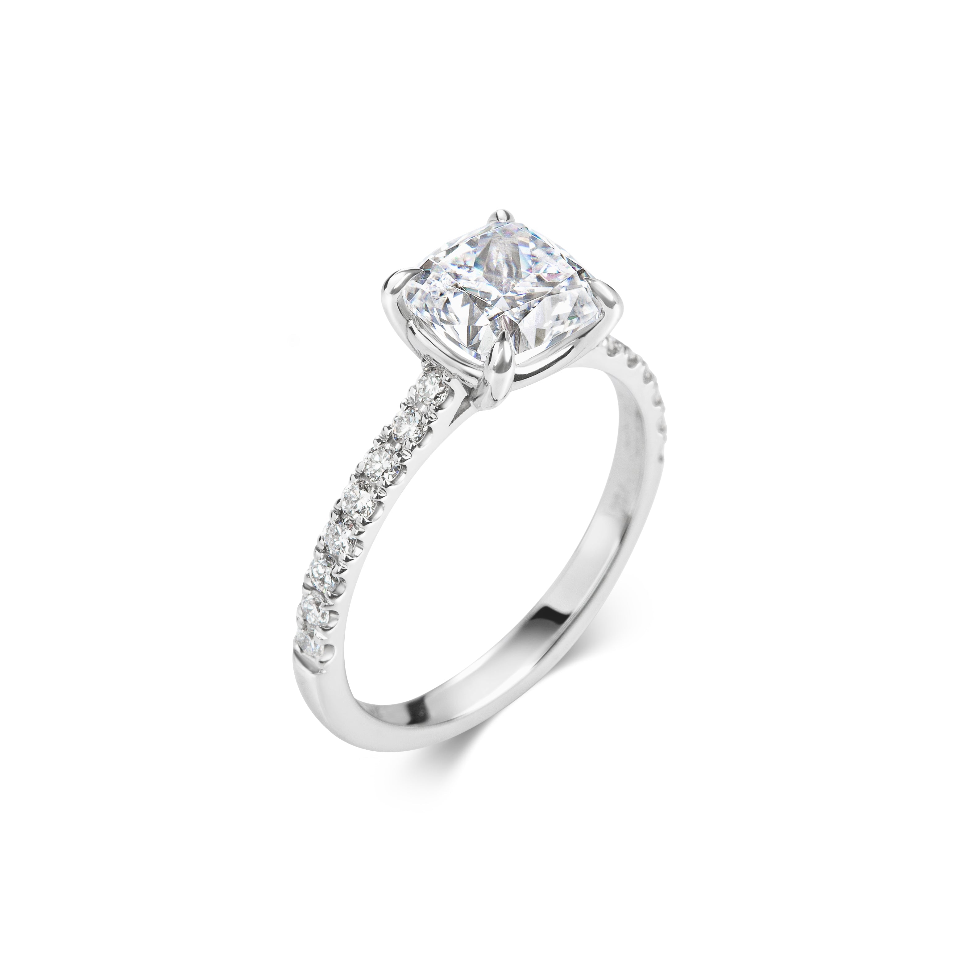 2 CT Cushion Solitaire CVD F/VS1 Diamond Engagement Ring 3