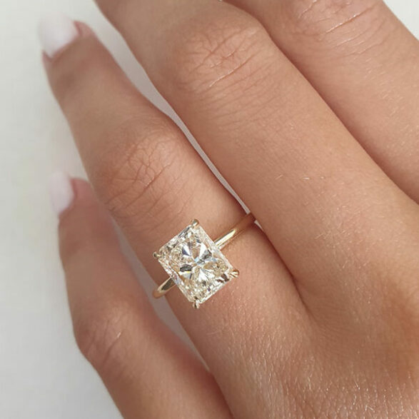2.1 CT Radiant Cut Solitaire Style Moissanite Engagement Ring 1