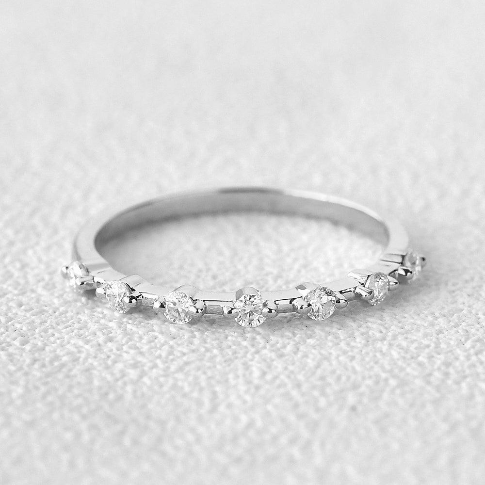 0.2 CT Round Cut Dainty Moissanite Wedding Band 3