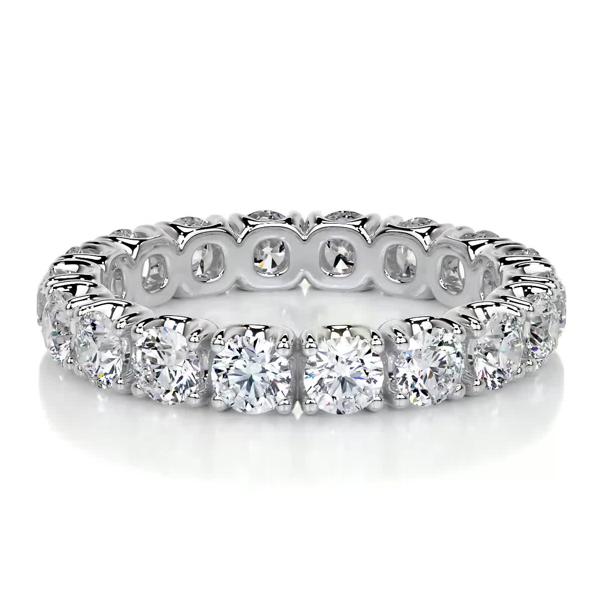 2.4 CT Round Full Etrnity CVD EF/VVS Diamond Wedding Band 1