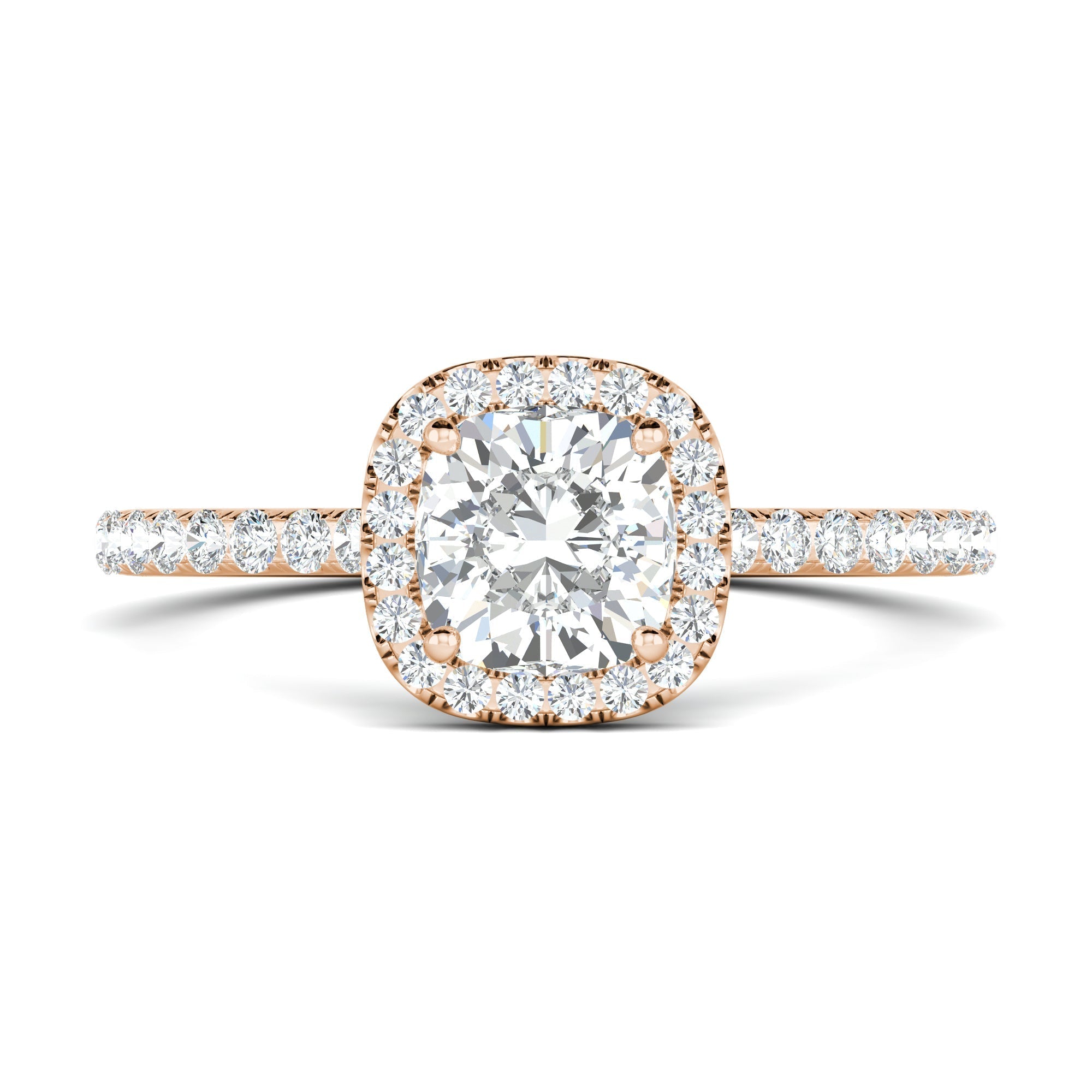 0.76 CT Cushion Halo CVD F/VS1 Diamond Engagement Ring 12