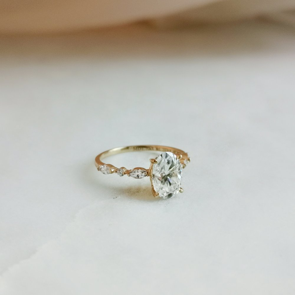 1.70 CT Oval Shaped Moissanite Solitaire Engagement Ring 14